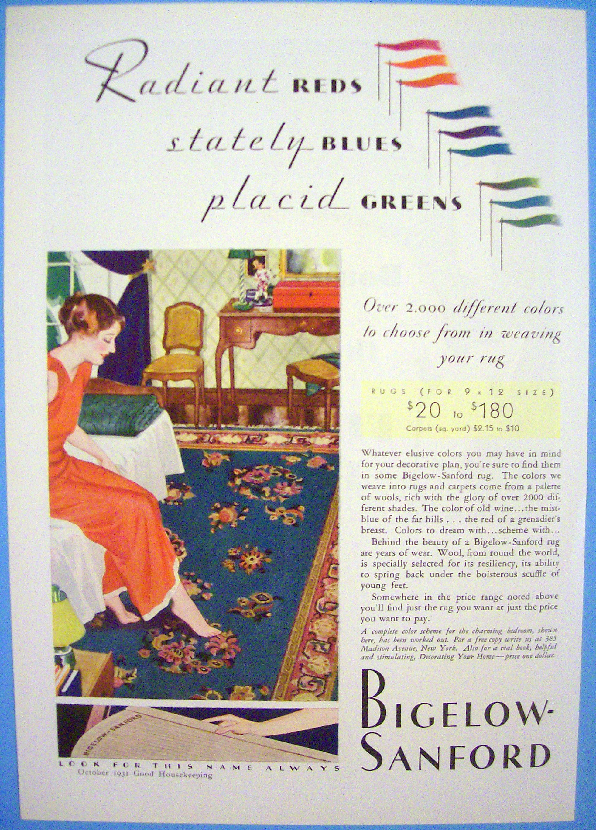 1931 Bigelow Sanford w/ Woman Looking at Rug