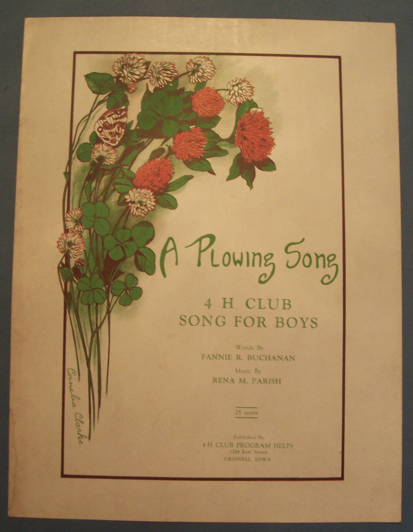 Sheet Music of 1927 A Plowing Song