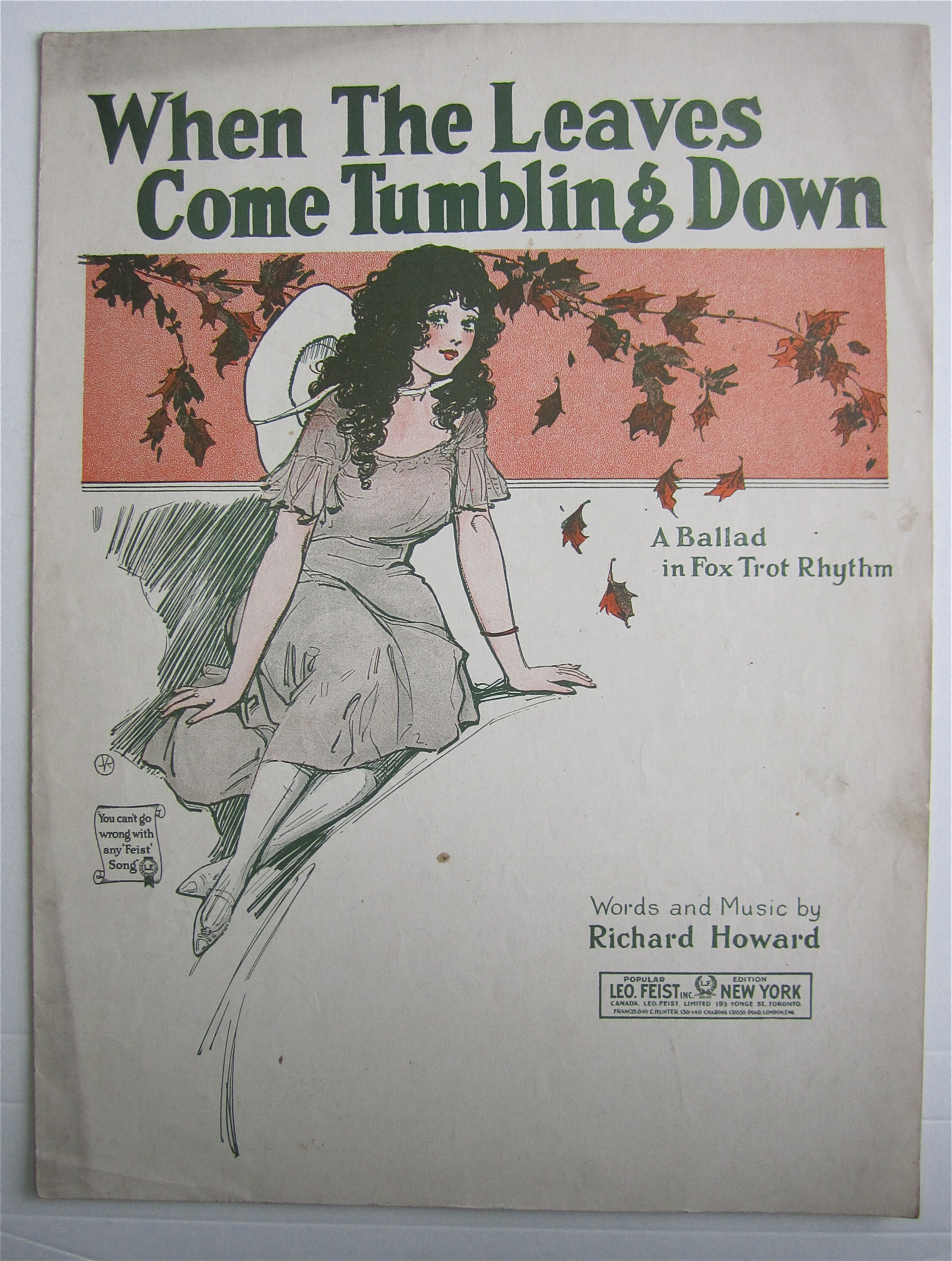 Sheet Music 1922 When The Leaves Come Tumbling Down