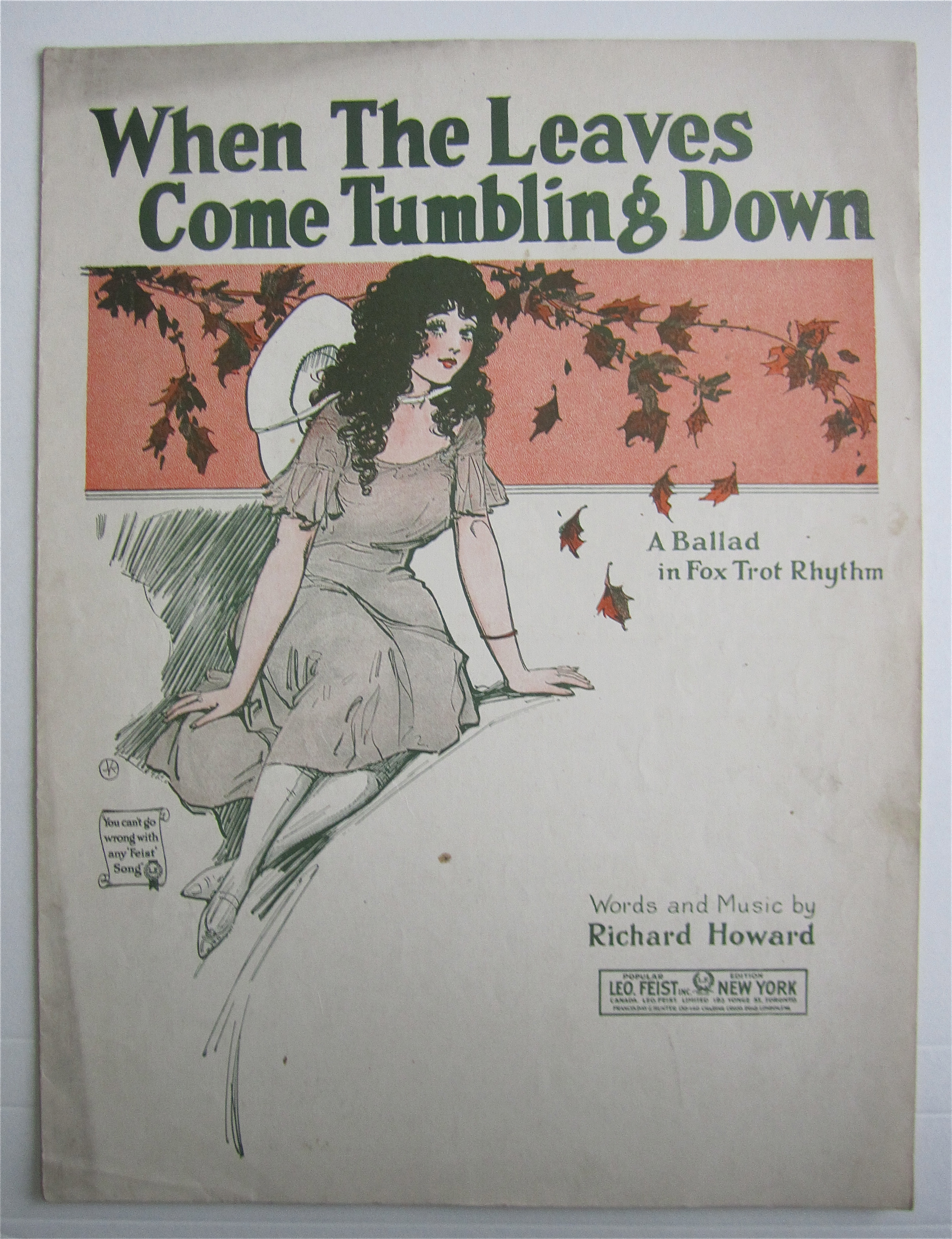 Sheet Music 1922 When The Leaves Come Tumbling Down