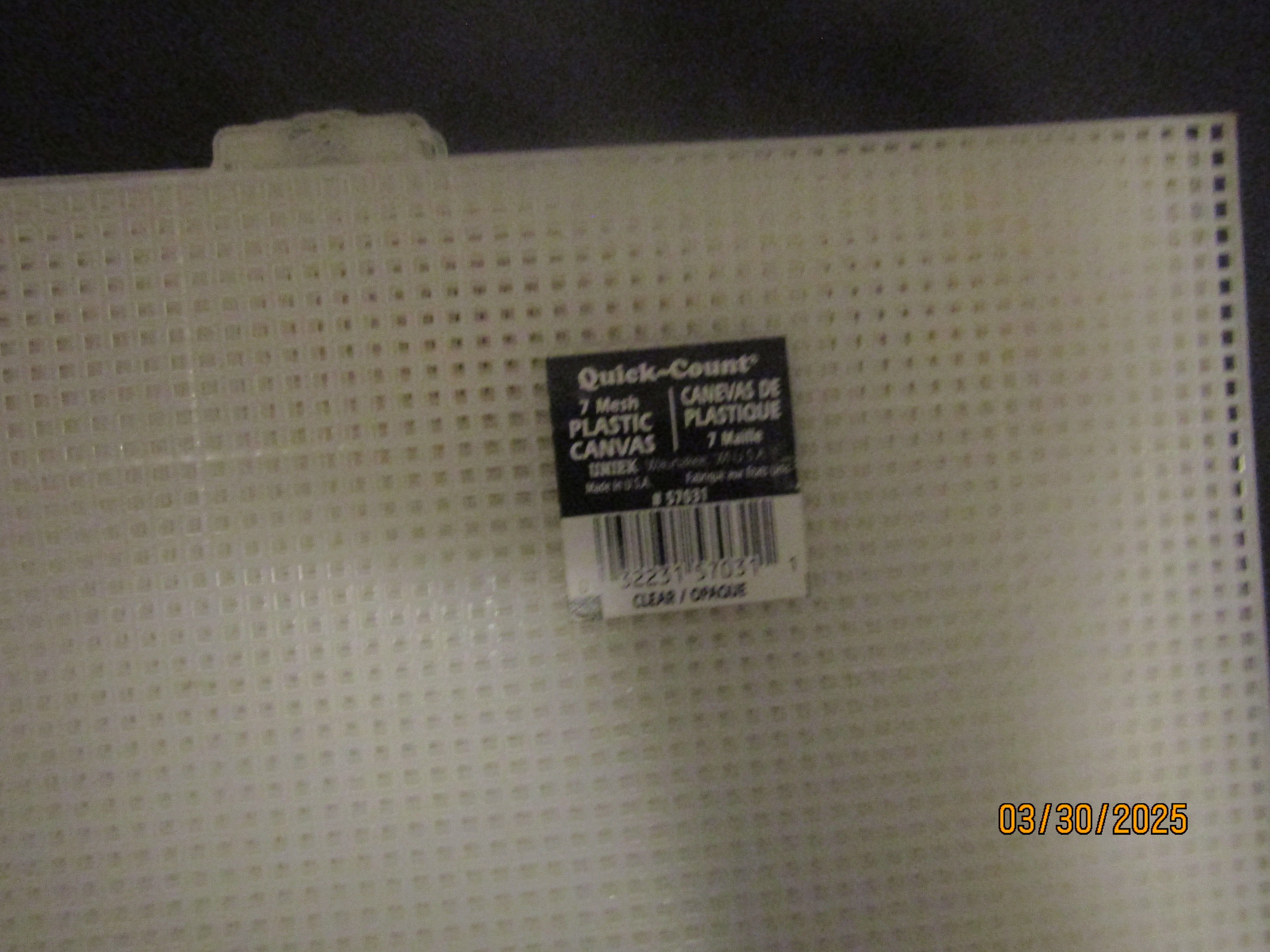 Vintage Quick-Count Clear Plastic Canvas Sheet