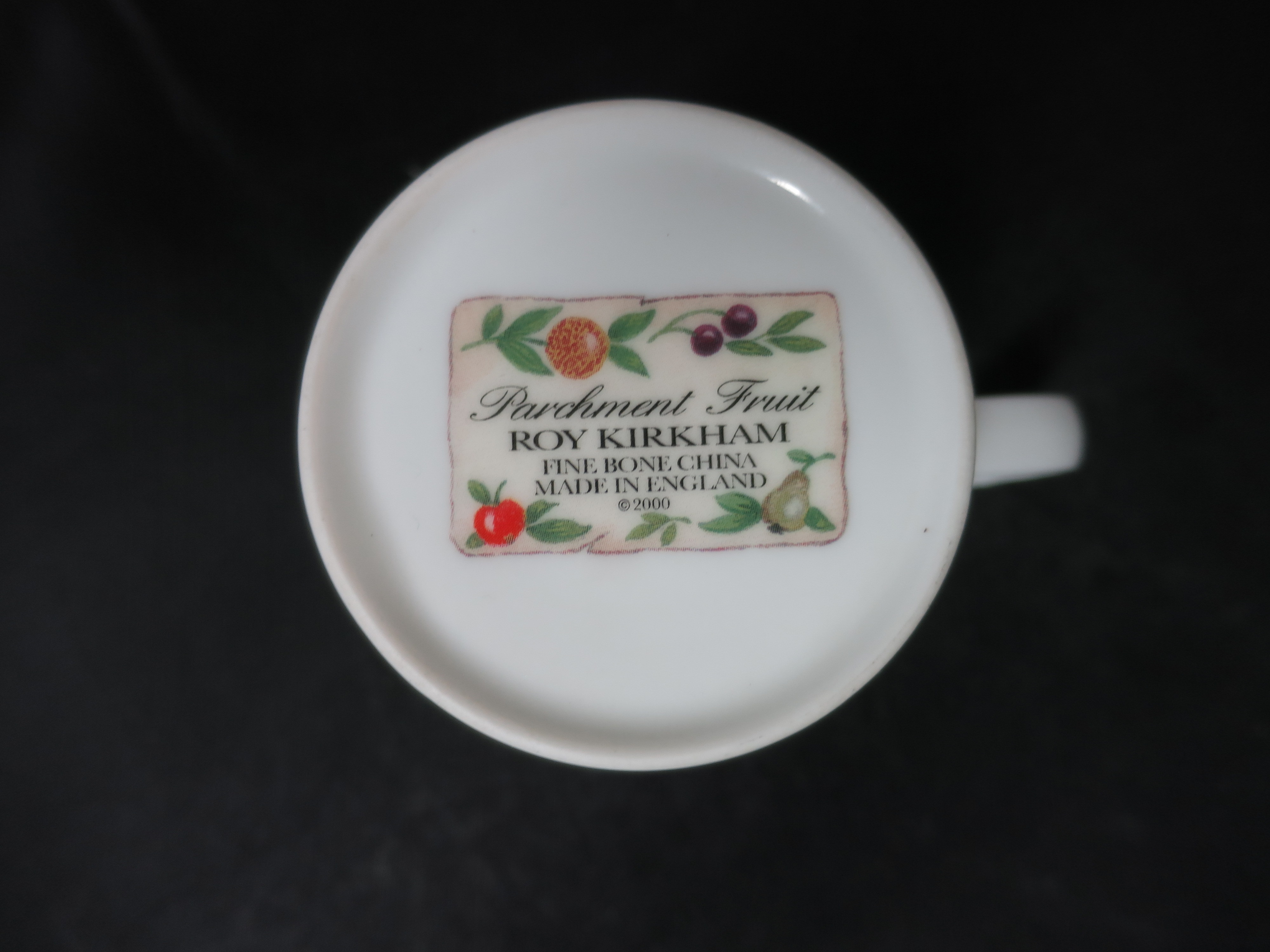 Roy Kirkham Parchment Fruit Cup Mug England 10 fl.oz.