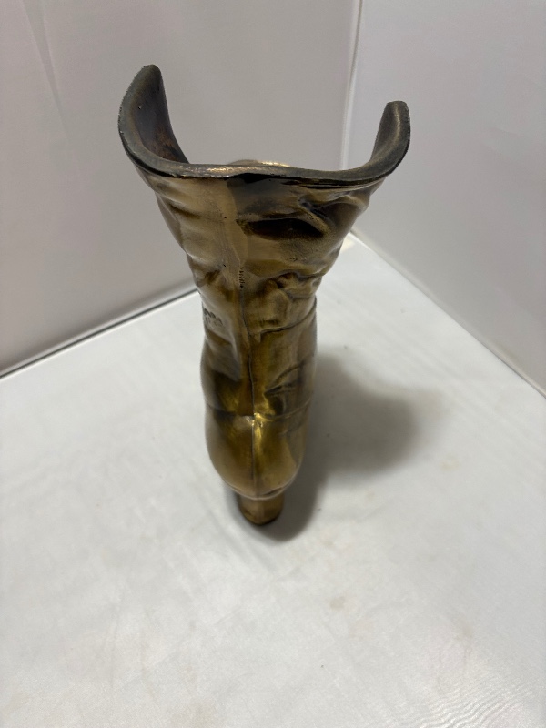 Victorian Style Brass Boot Vase Mid Century 1960s