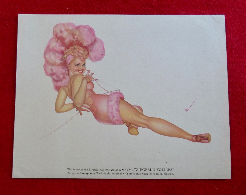 1940's Sexy George Petty Ziegfeld Follies Pin Up Girl Wearing A Flower Costume While On The Telephone