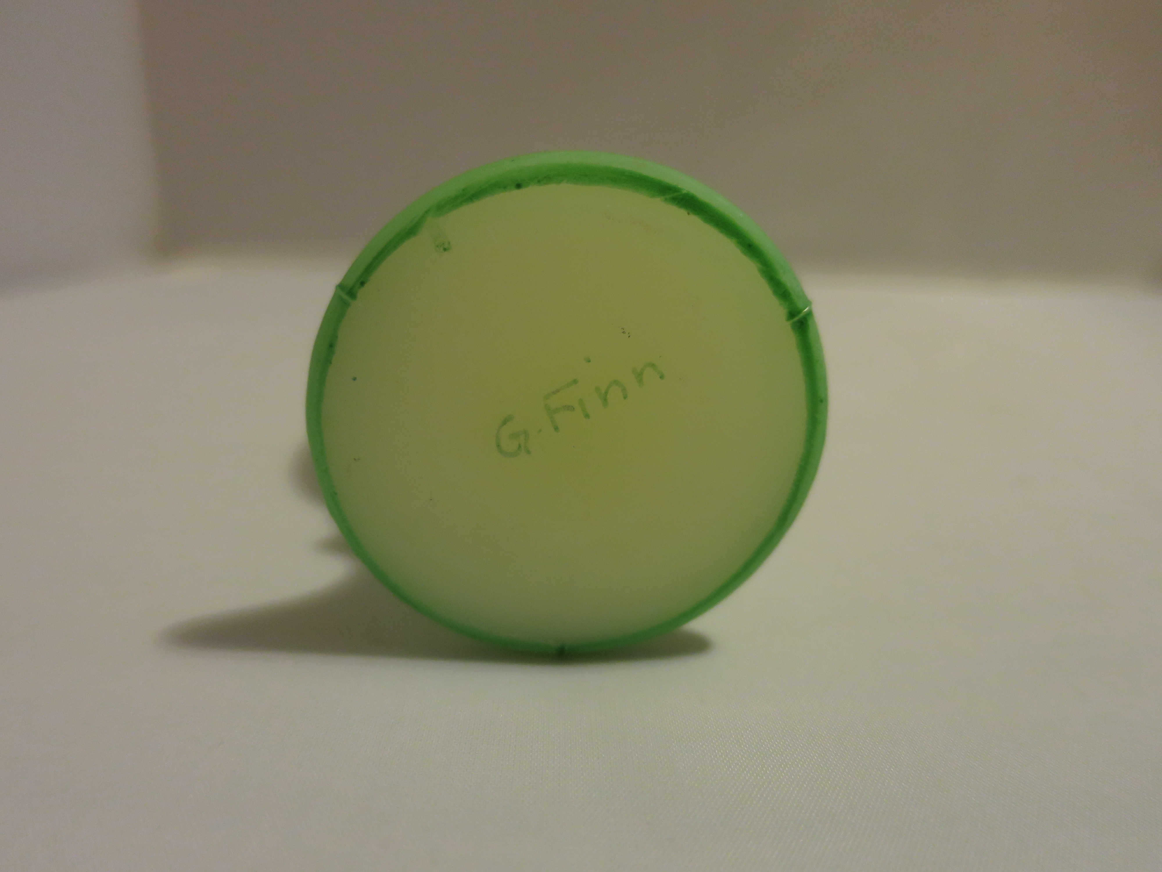 Fenton Art Glass Burmese Egg signed G. Finn Green Rose