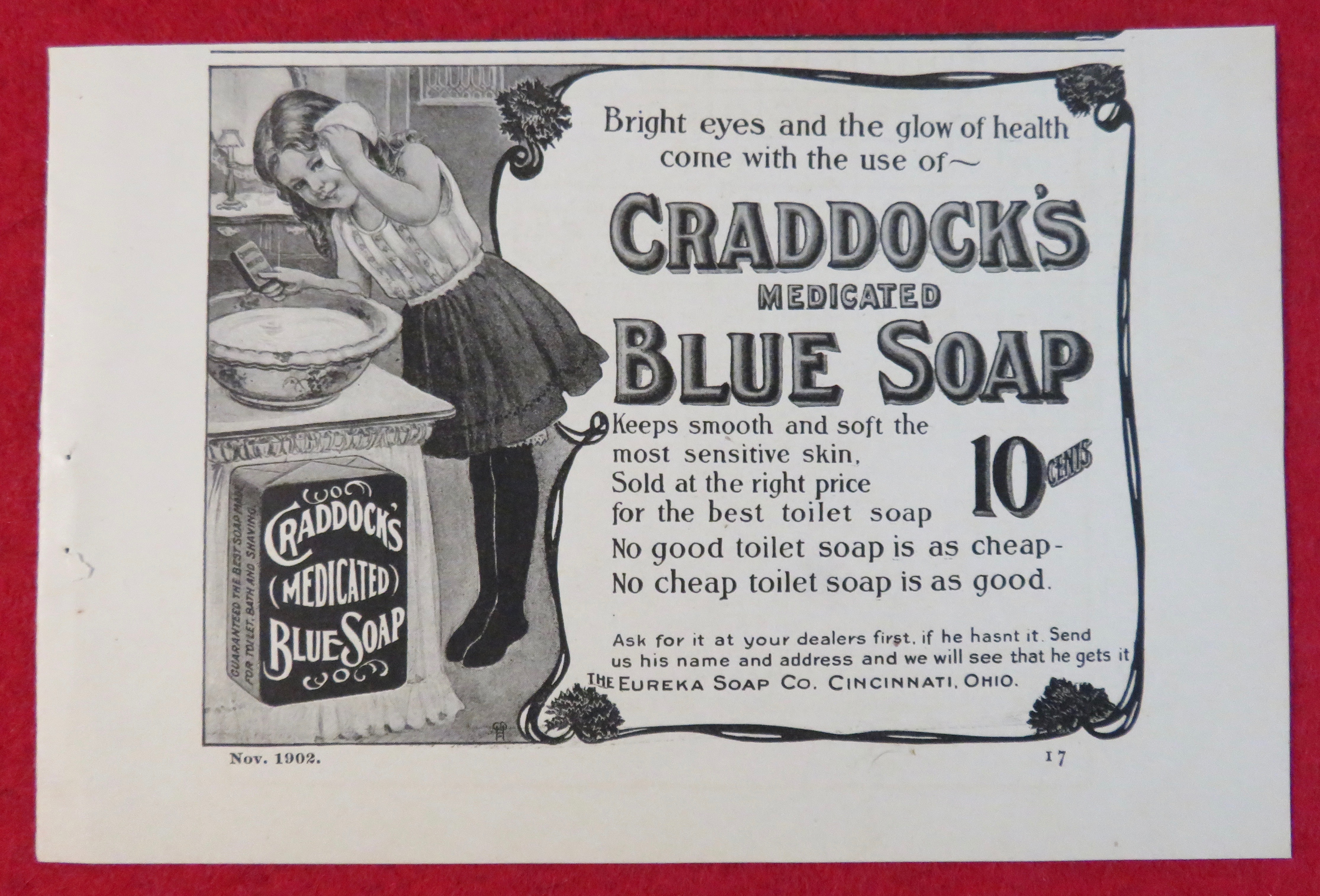 1902 Craddock's Medicated Blue Soap with Little Girl