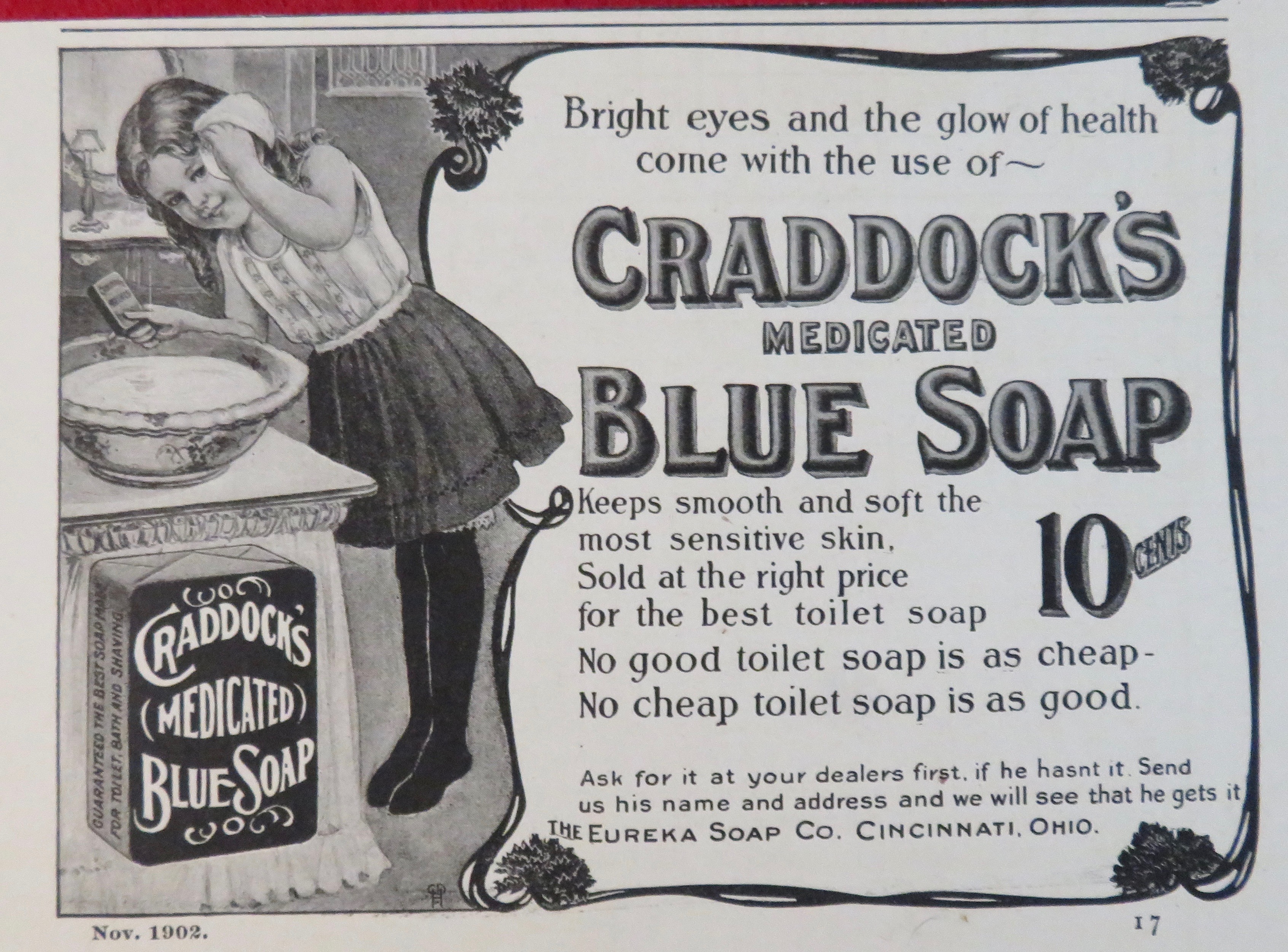 1902 Craddock's Medicated Blue Soap with Little Girl