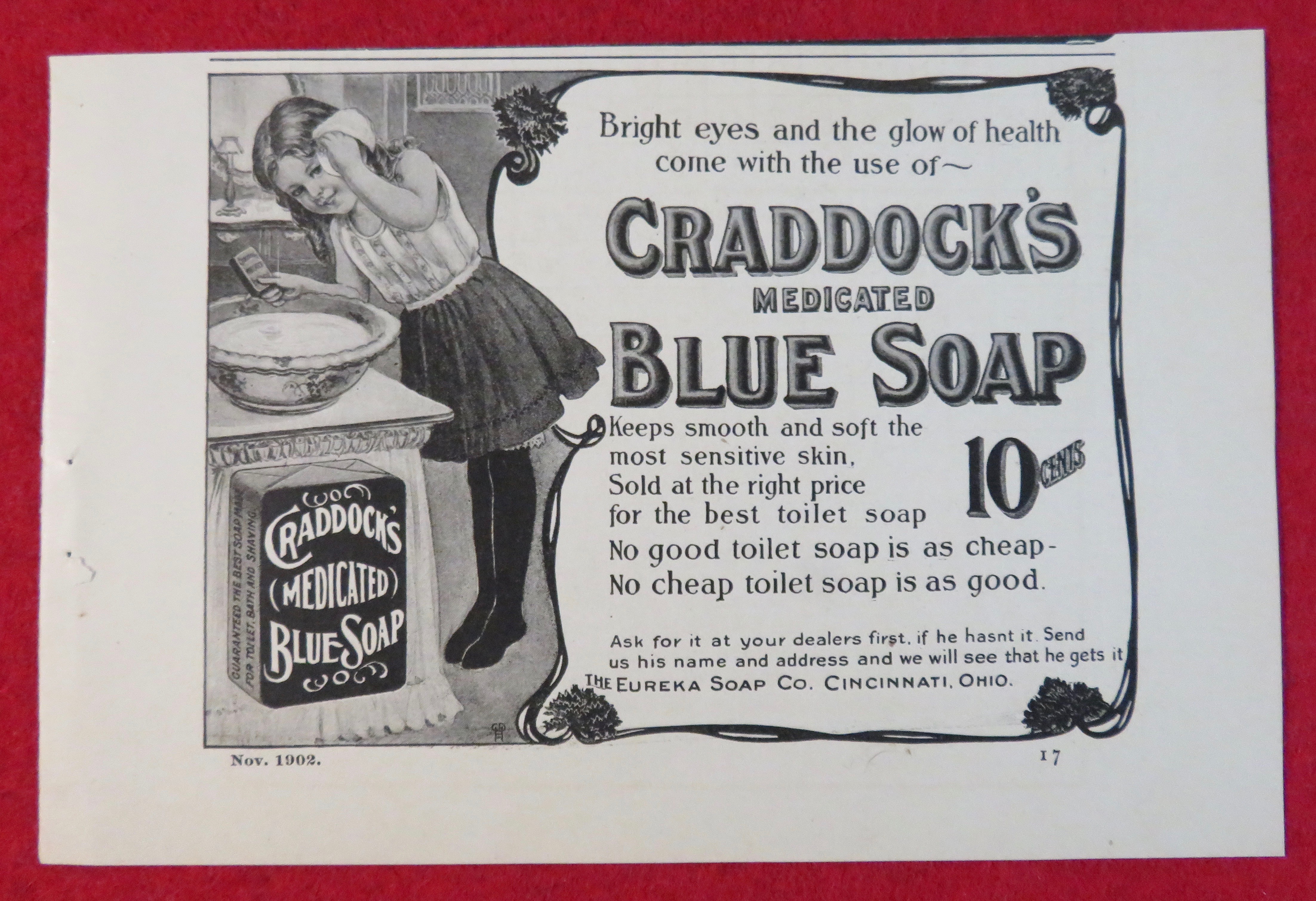 1902 Craddock's Medicated Blue Soap with Little Girl