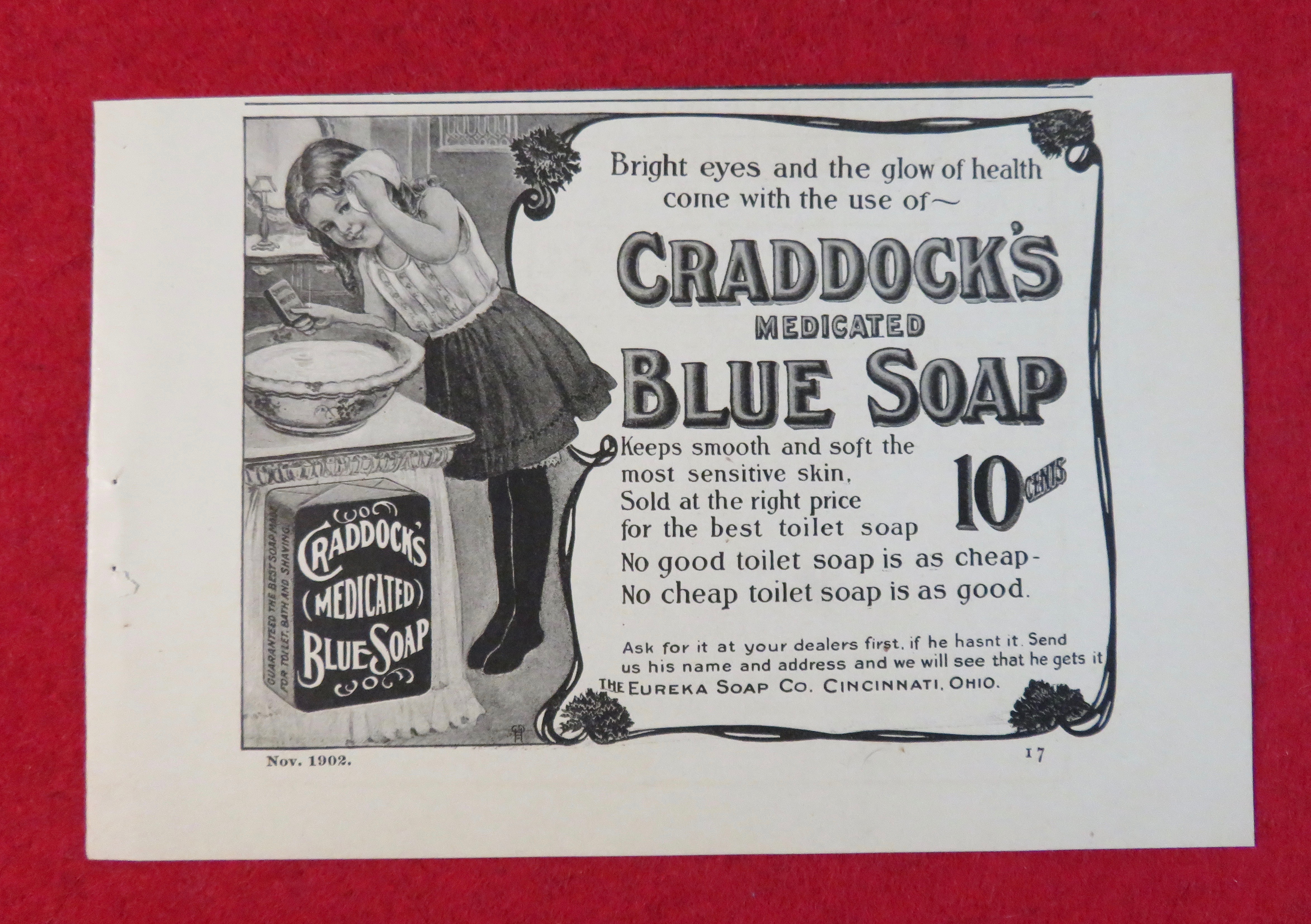 1902 Craddock's Medicated Blue Soap with Little Girl