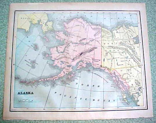 Antique Map Alaska Oklahoma Indian Territory 1894