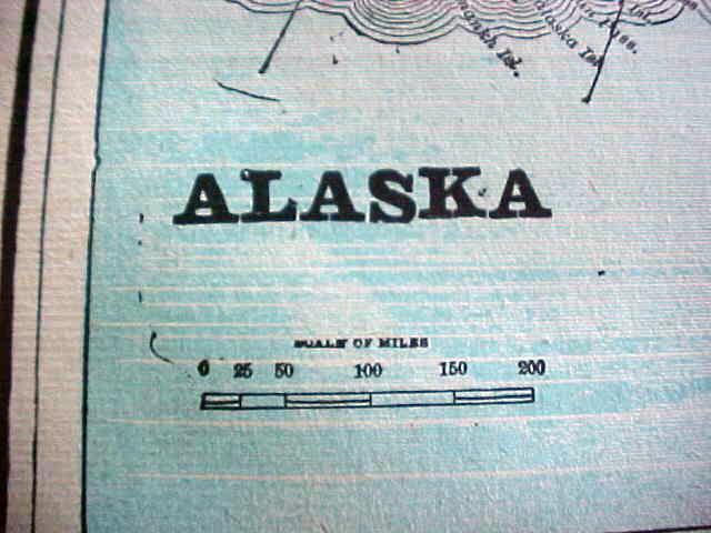 Antique Map Alaska Oklahoma Indian Territory 1894