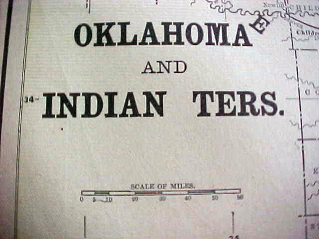 Antique Map Alaska Oklahoma Indian Territory 1894