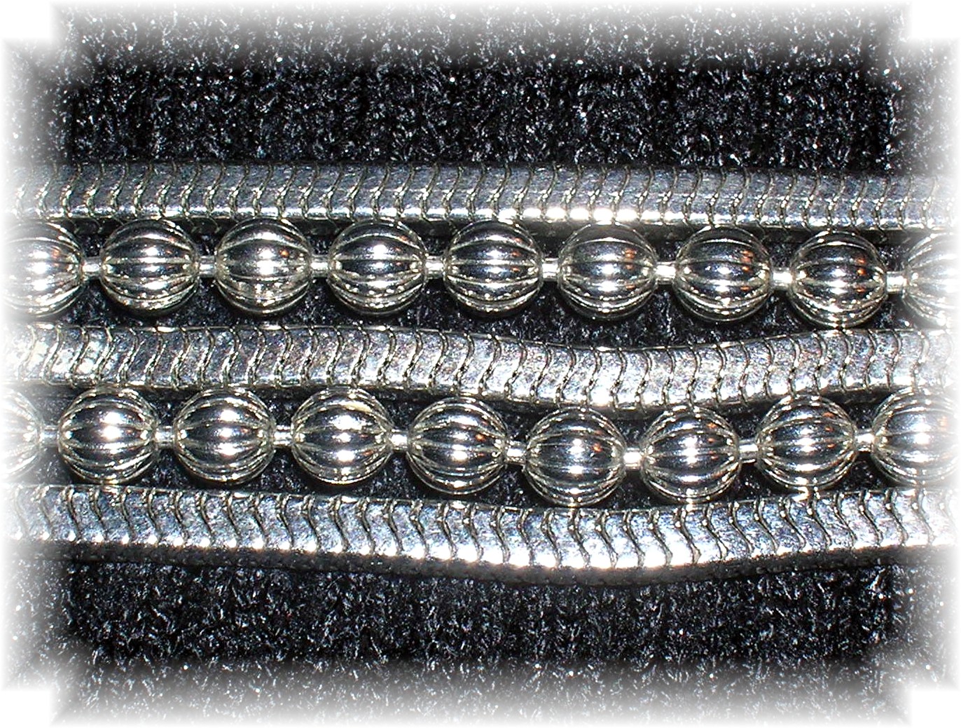 17 Inch 5 Strand Silvertone Necklace