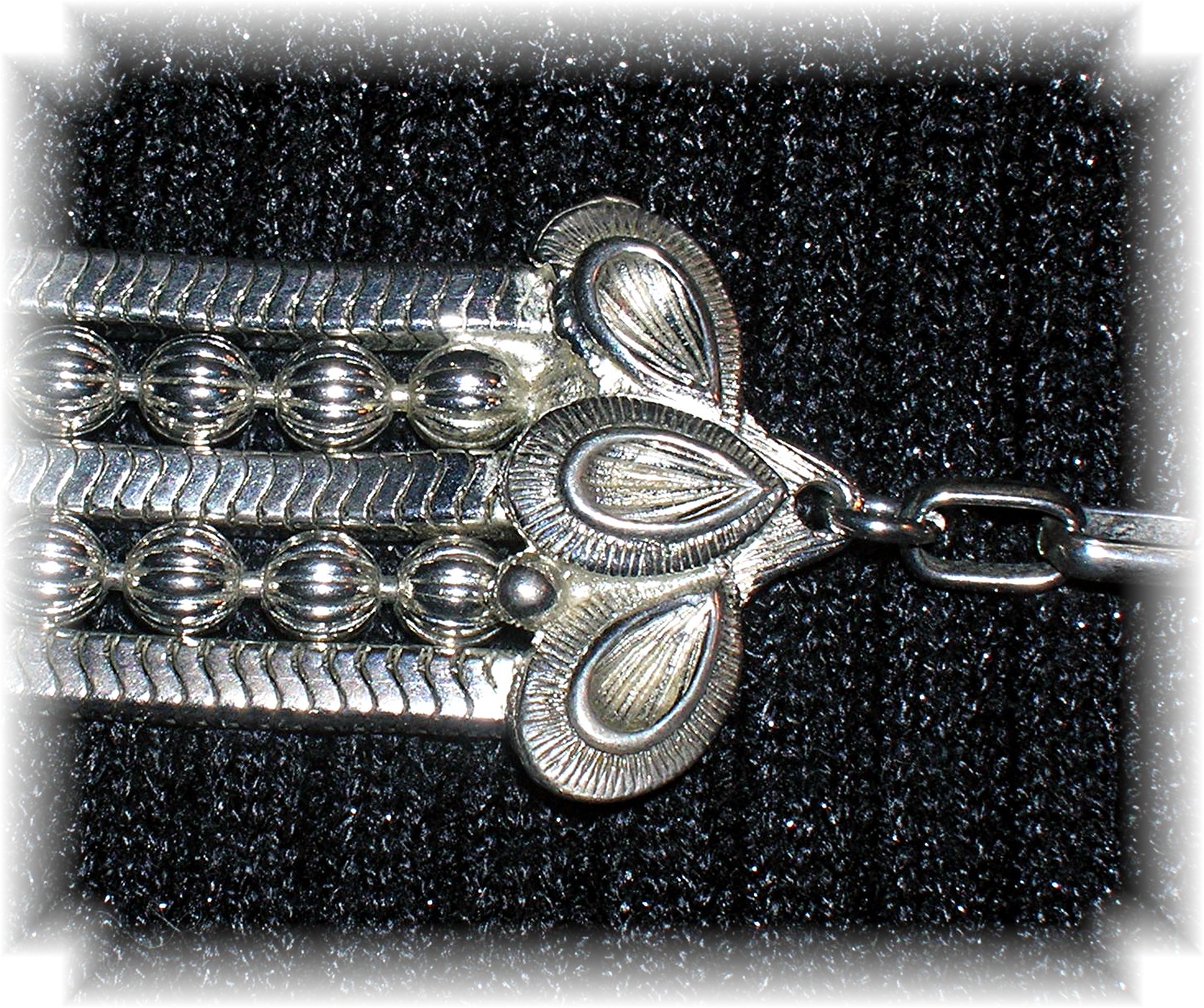 17 Inch 5 Strand Silvertone Necklace