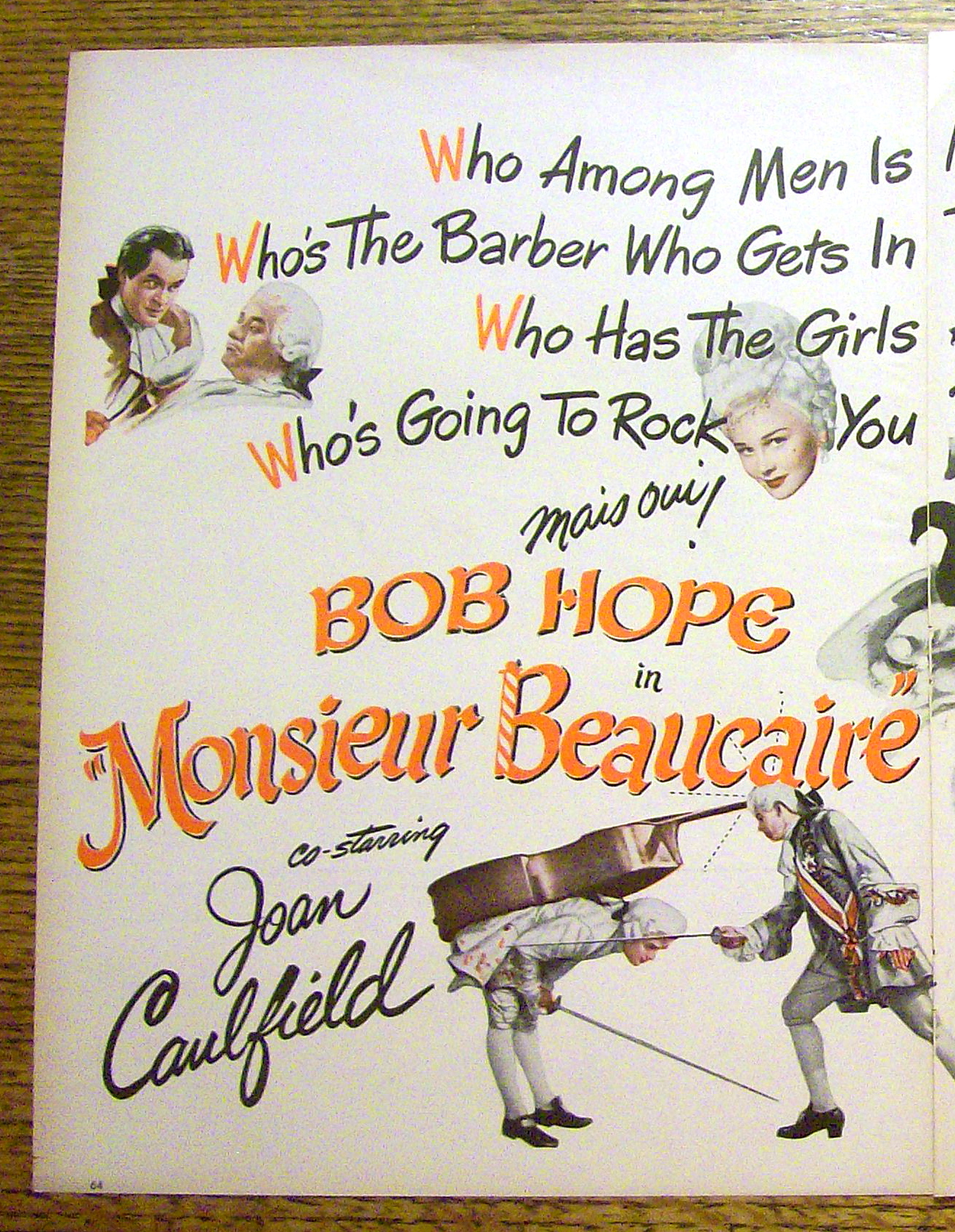 1946 Monsieur Beaucaire with Bob Hope & Joan Caulfield