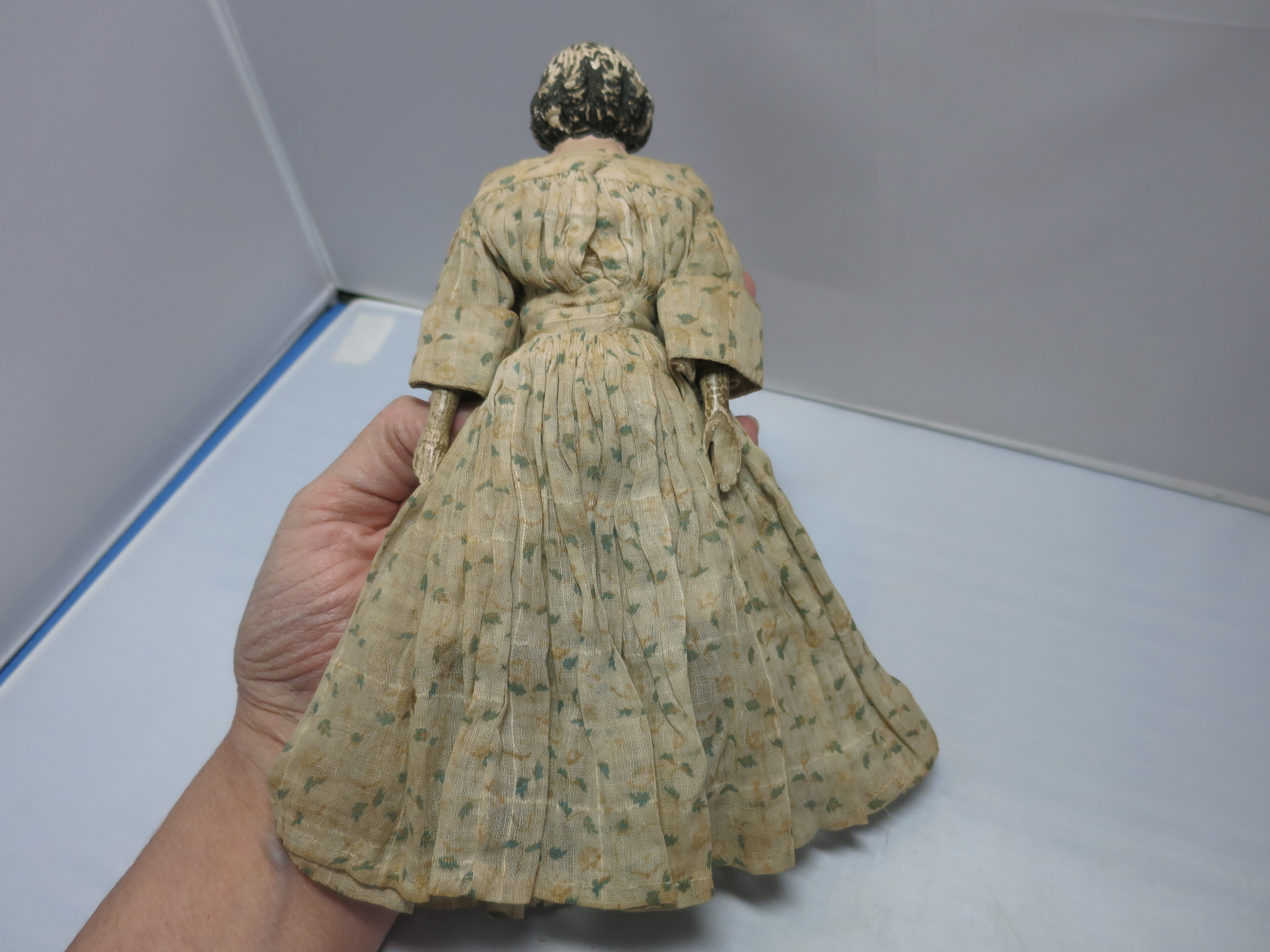 Milliners Doll Paper Mache Wood Leather circa 1860s