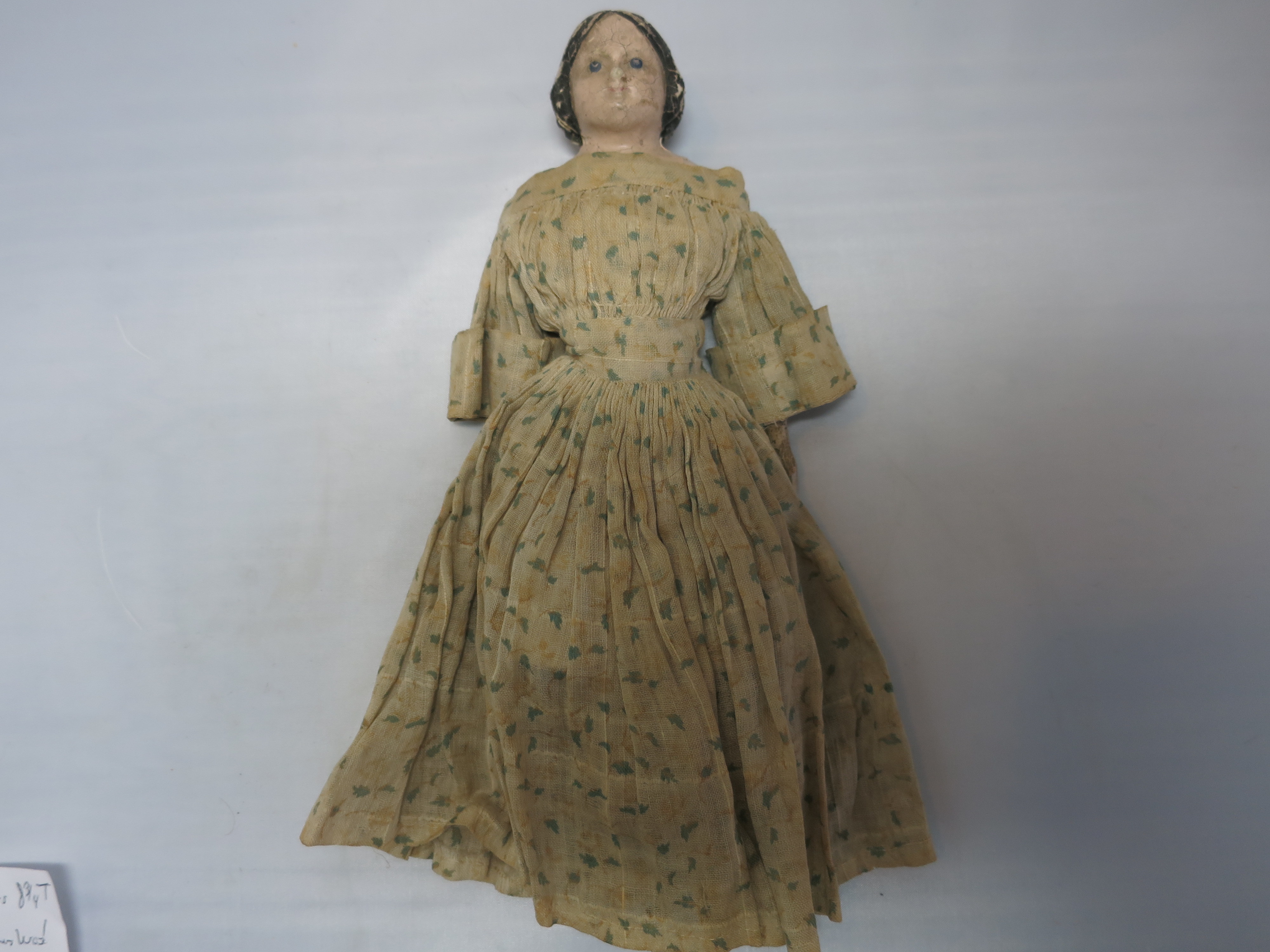 Milliners Doll Paper Mache Wood Leather circa 1860s