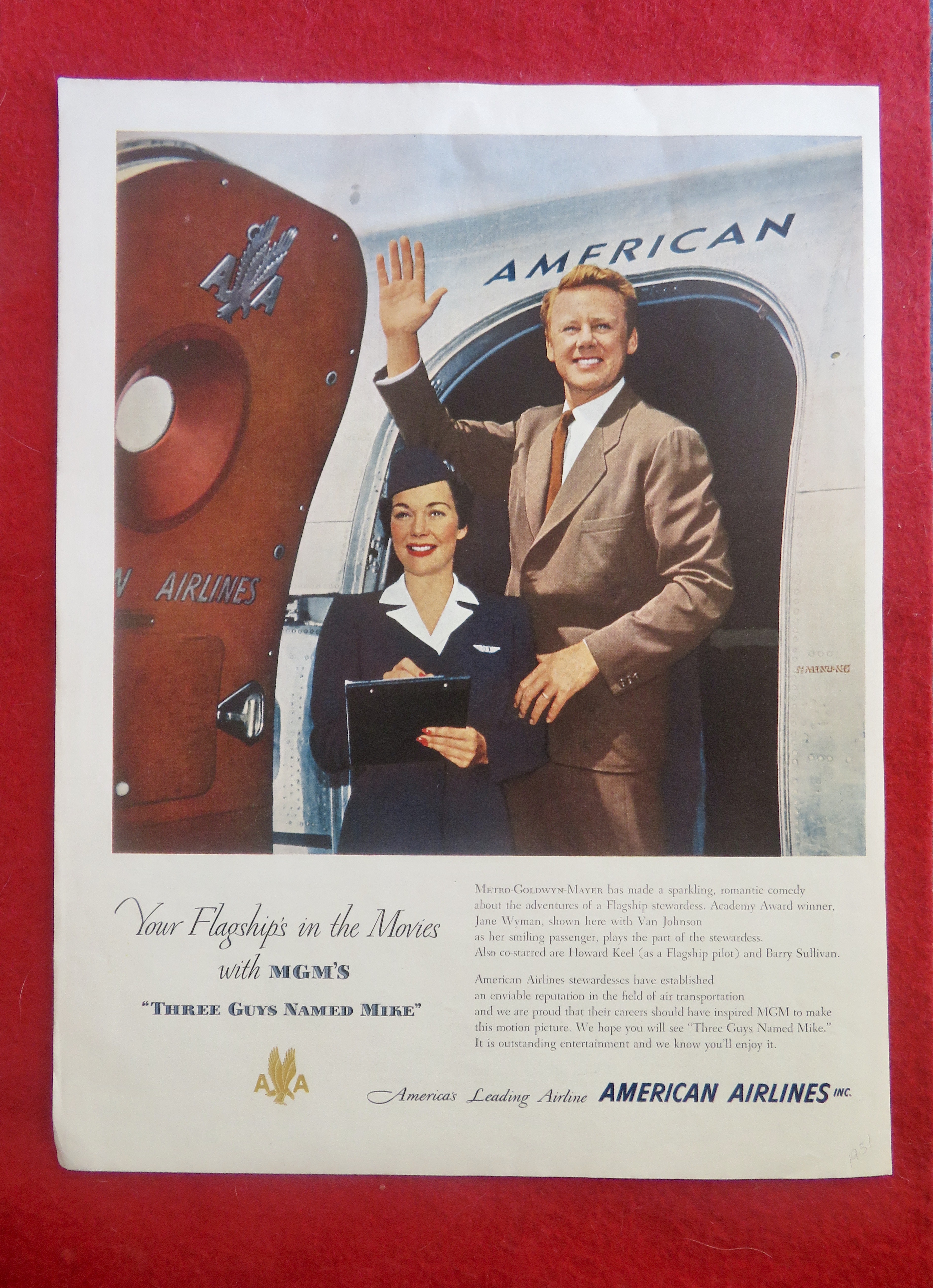 1951 American Airlines w/ Jane Wyman & Van Johnson