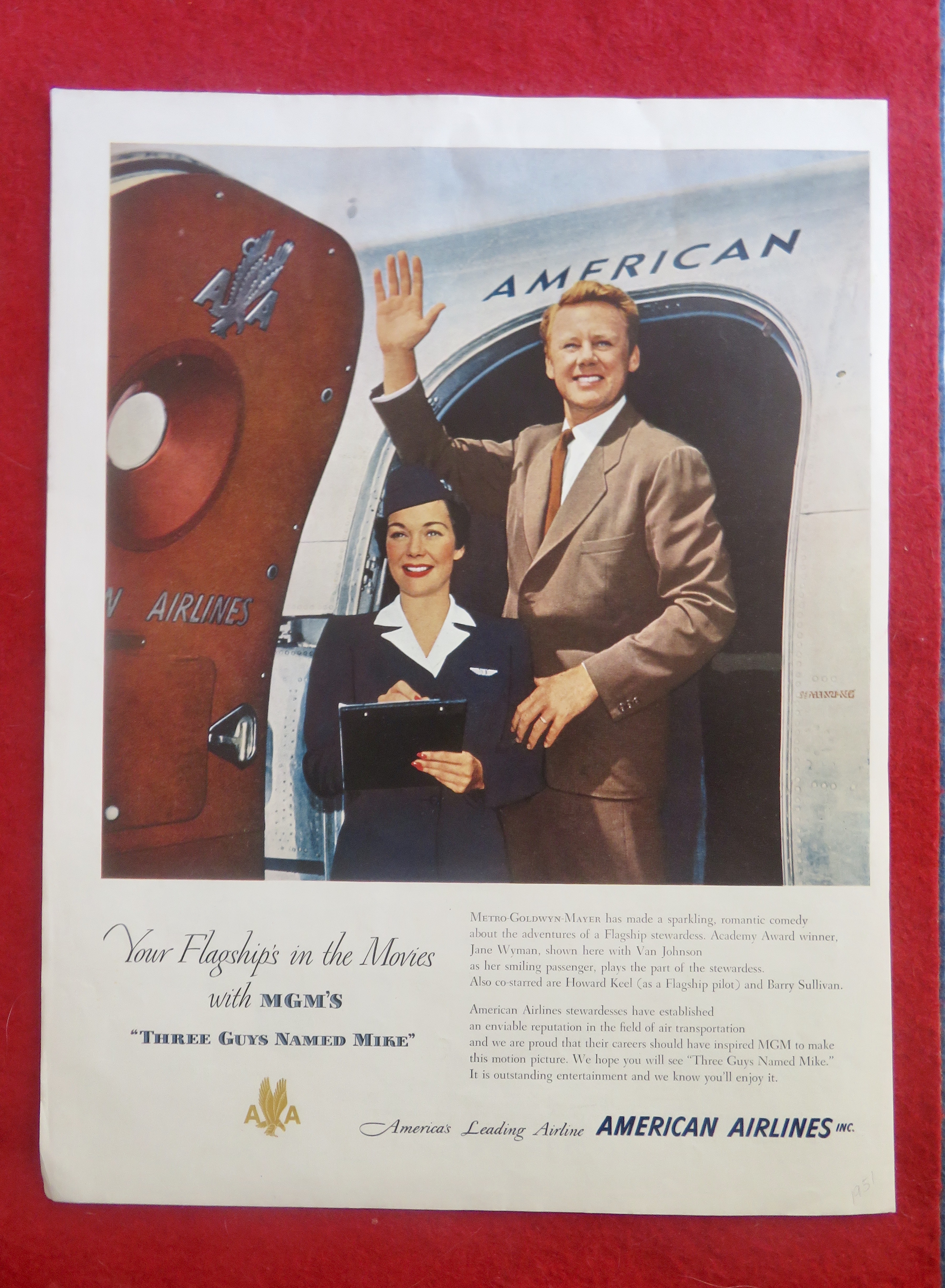 1951 American Airlines w/ Jane Wyman & Van Johnson
