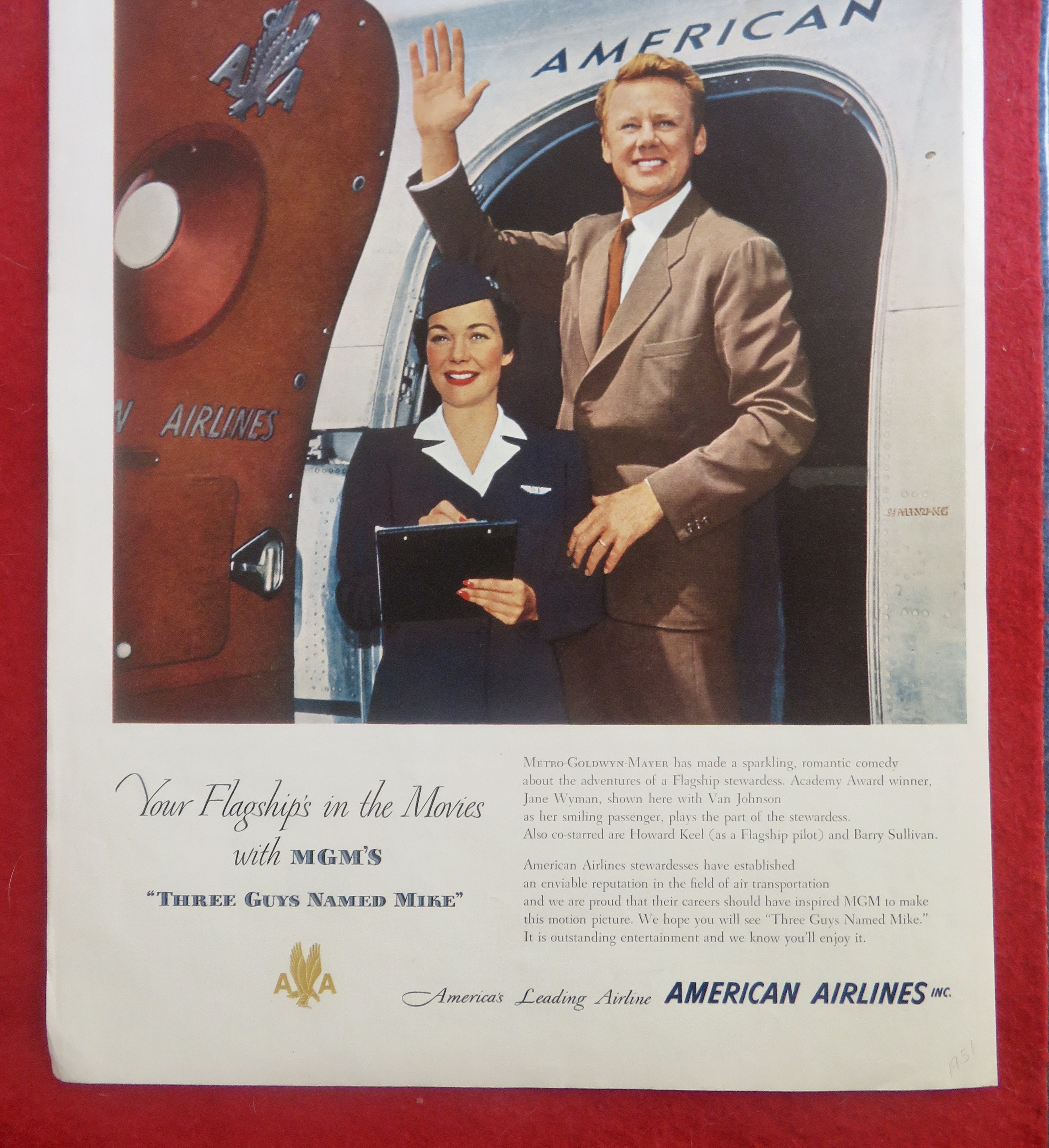 1951 American Airlines w/ Jane Wyman & Van Johnson