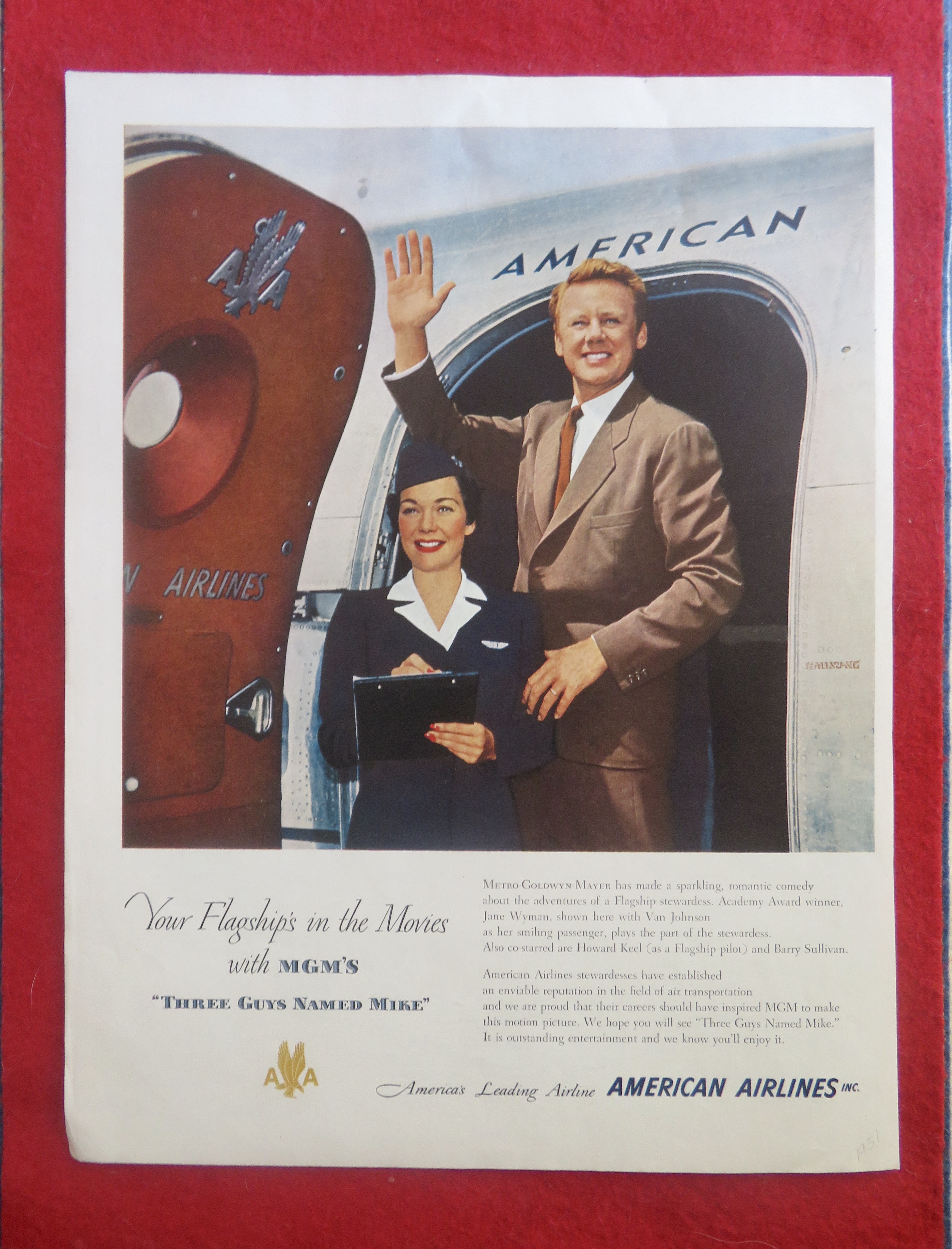 1951 American Airlines w/ Jane Wyman & Van Johnson