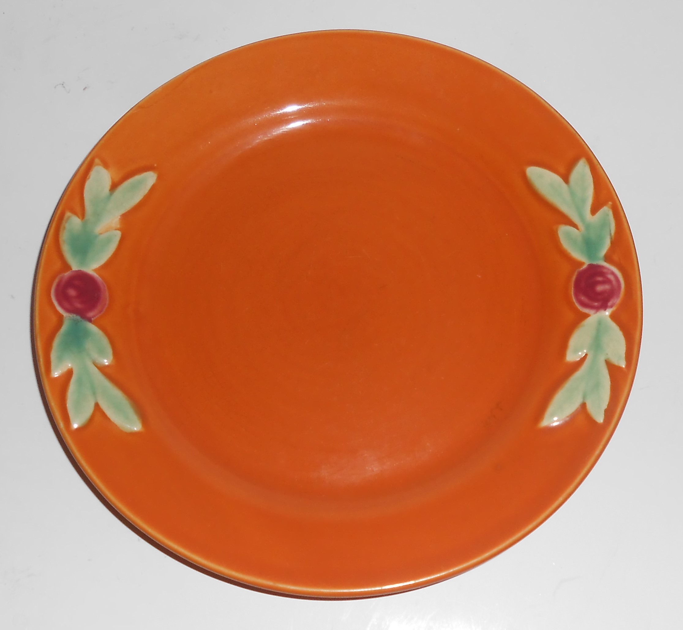 VINTAGE Coors Pottery Rosebud Orange 7'' Plate #4