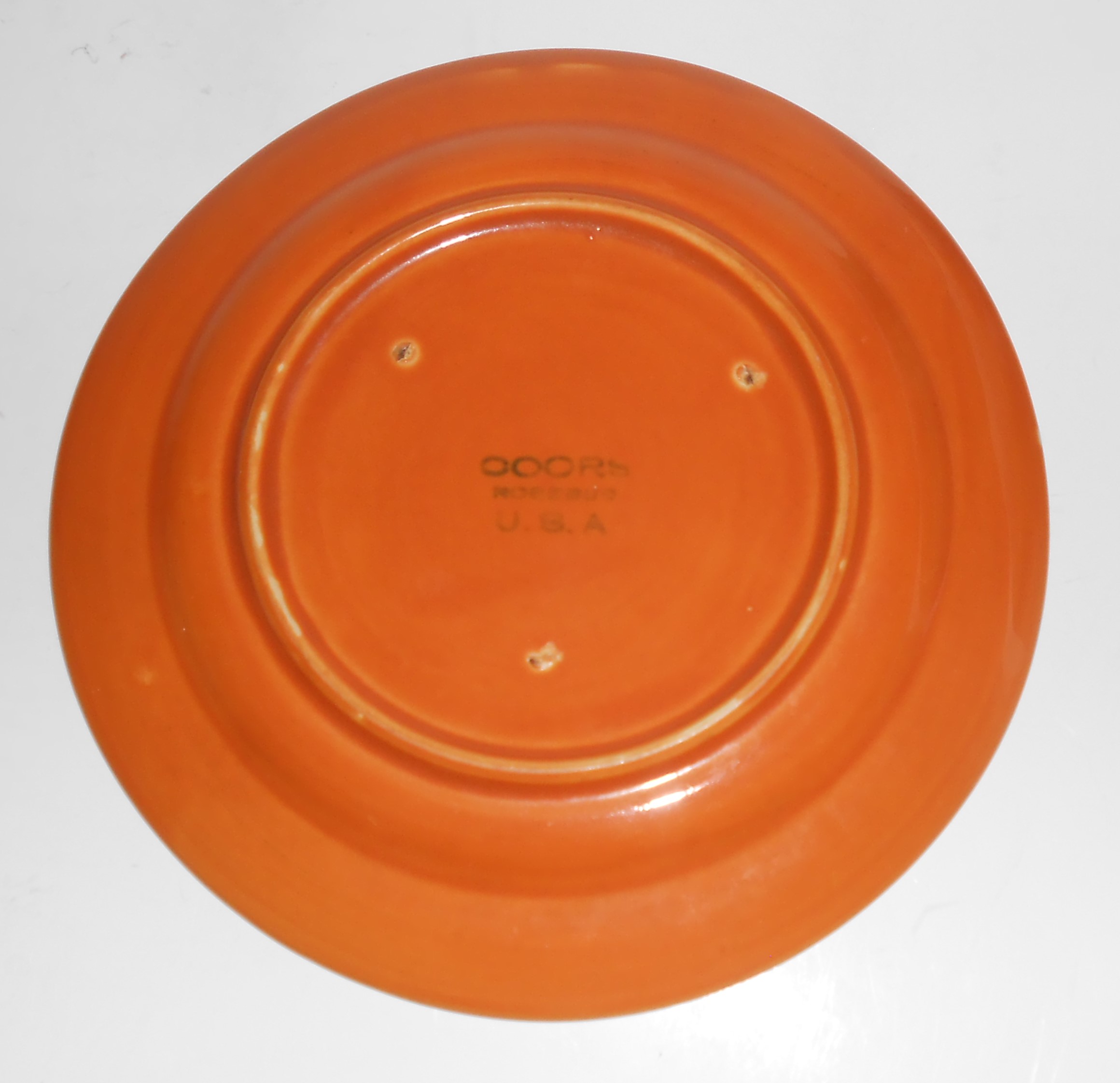 VINTAGE Coors Pottery Rosebud Orange 7'' Plate #4