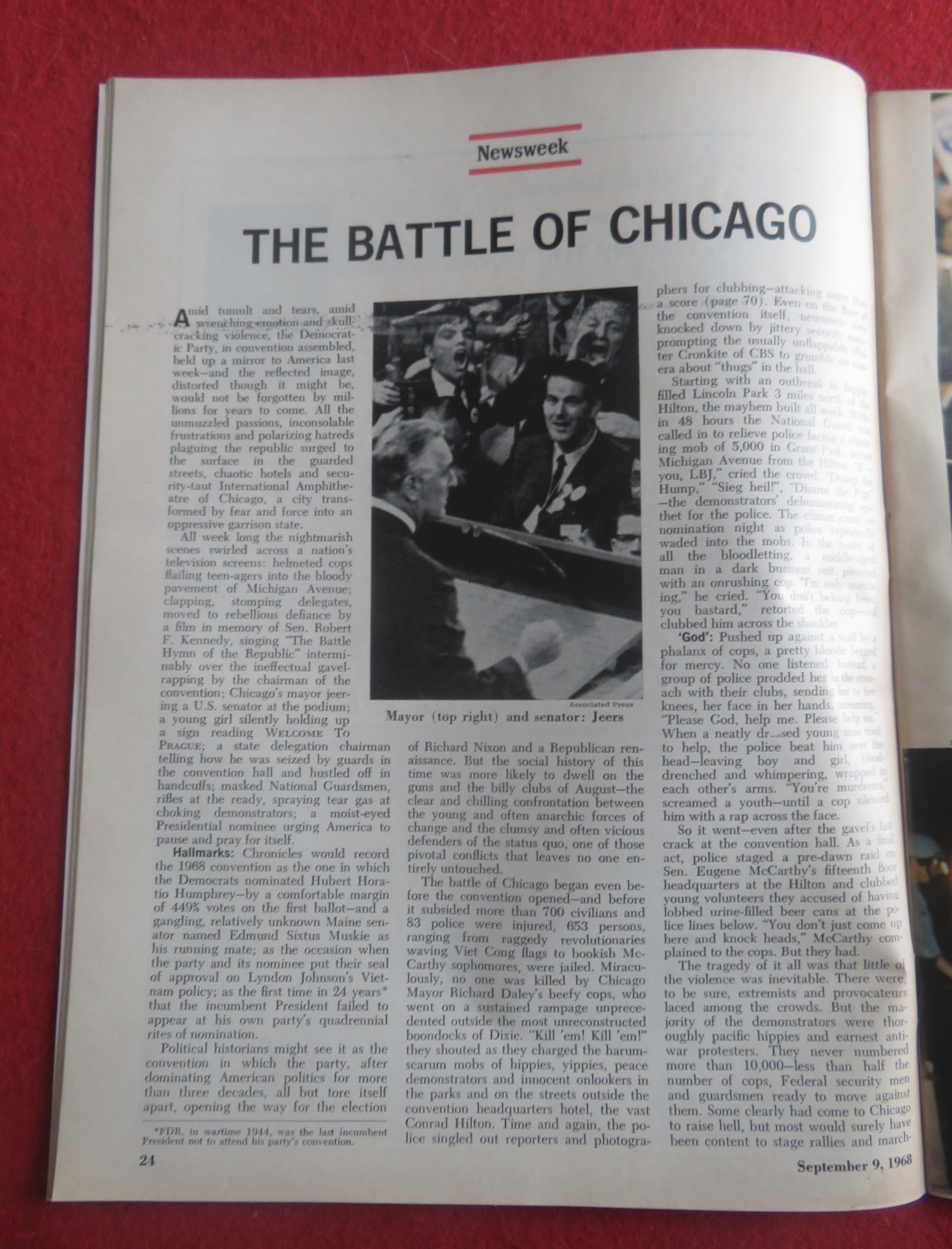 Newsweek Magazine September 9, 1968 Battle Of Chicago