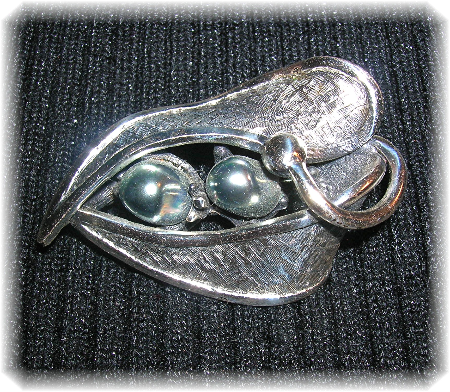 2 1/4 Inch Silver and Pearl Signed Tortolani Brooch