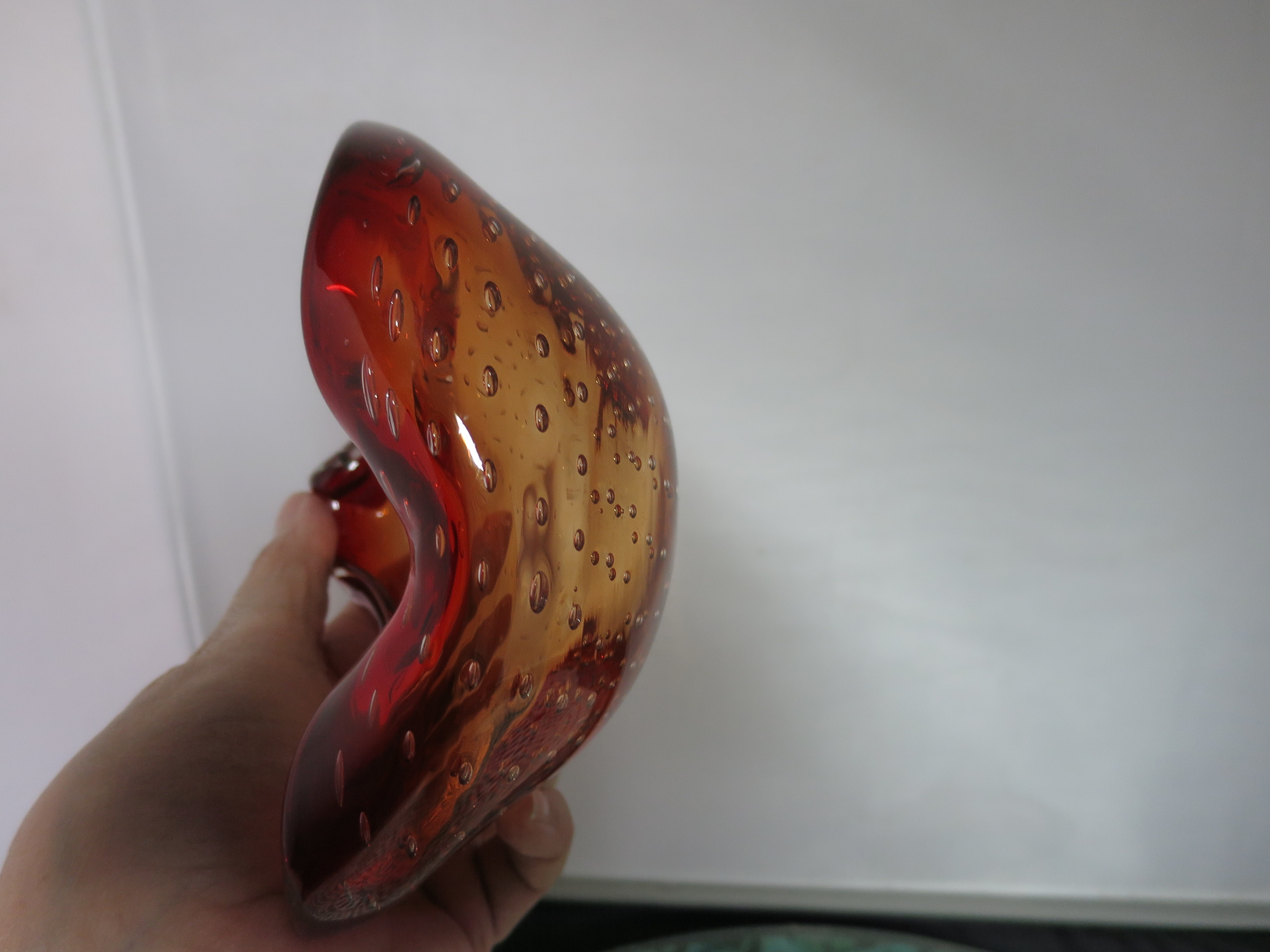 Murano Glass Cigar Ashtray Bowl with controlled air bubbles