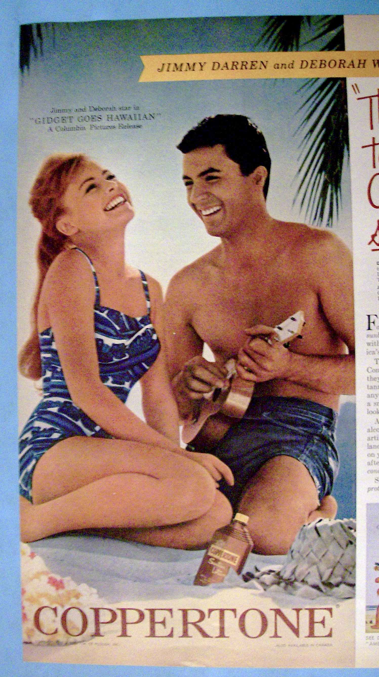 1961 Coppertone with James Darren & Deborah Walley