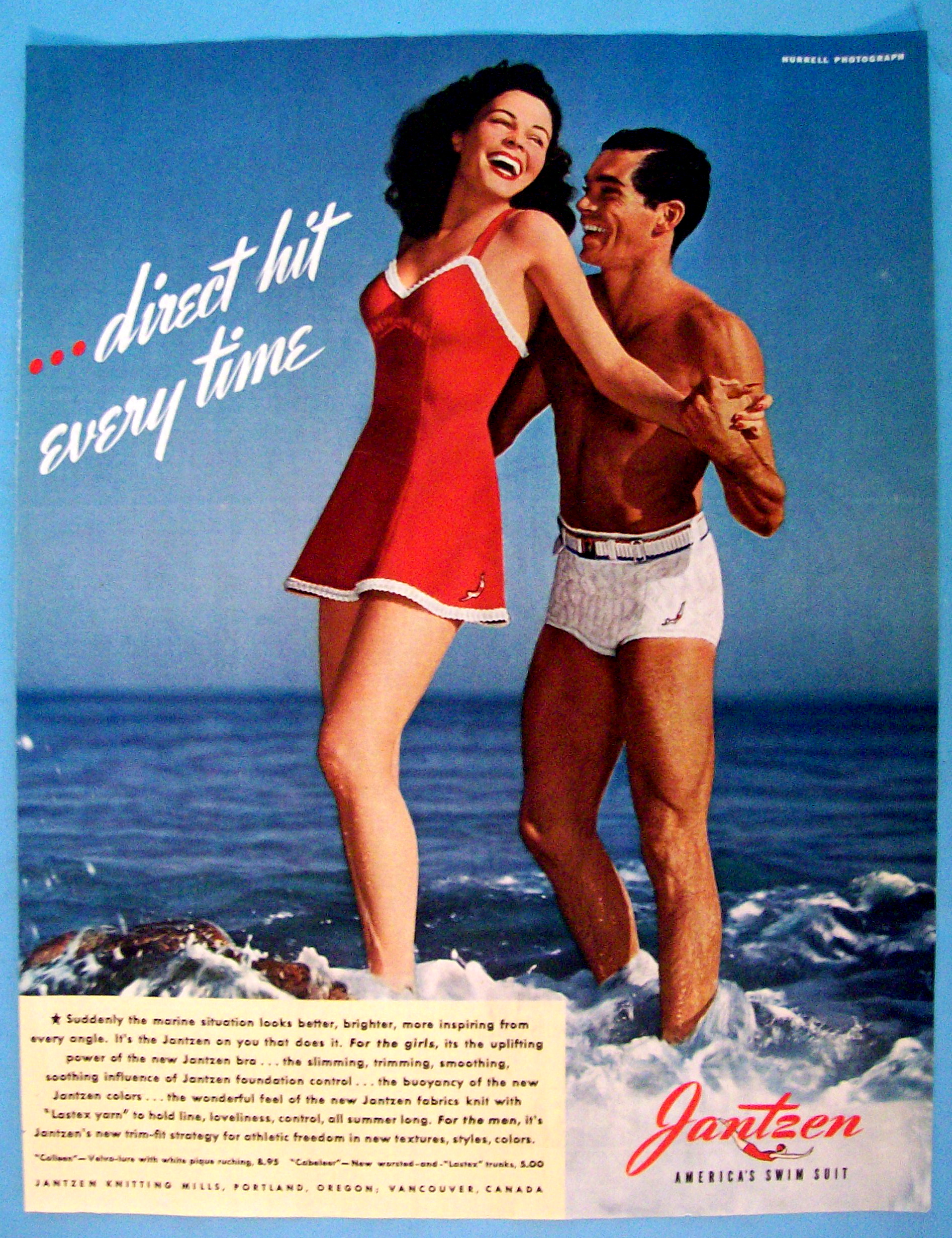 1942 Jantzen Swimsuits with Man & Woman in Suits