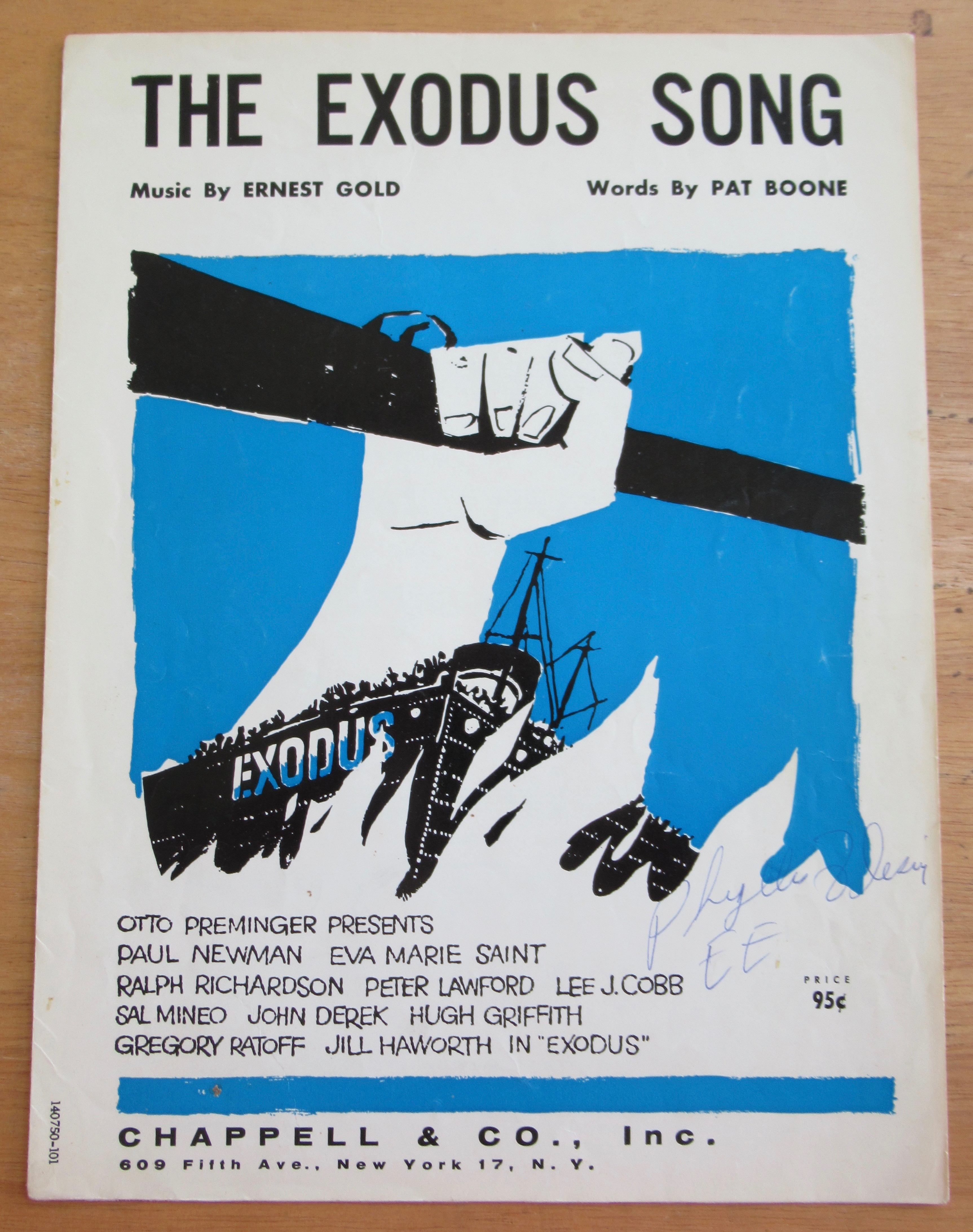 1961 The Exodus Song Sheet Music