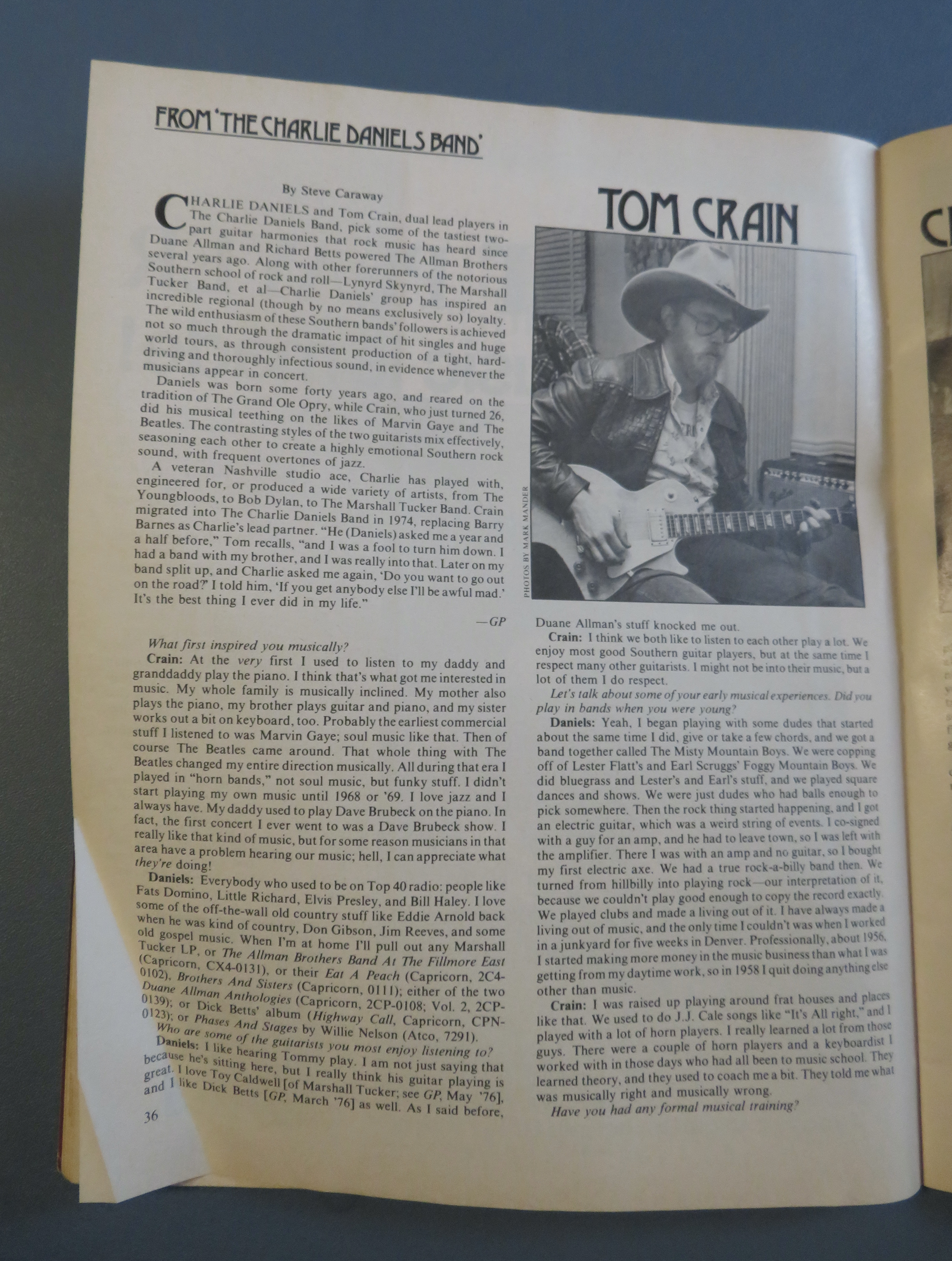 Guitar Player Magazine March 1977 Charlie Daniels