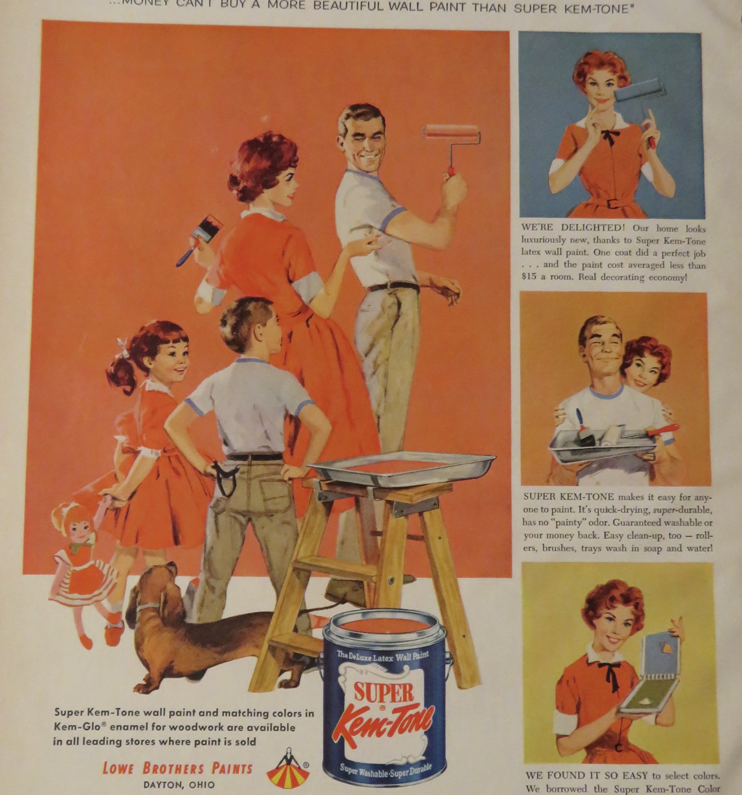 1959 Super Kem Tone Paint w/Kids Watch Man & Woman
