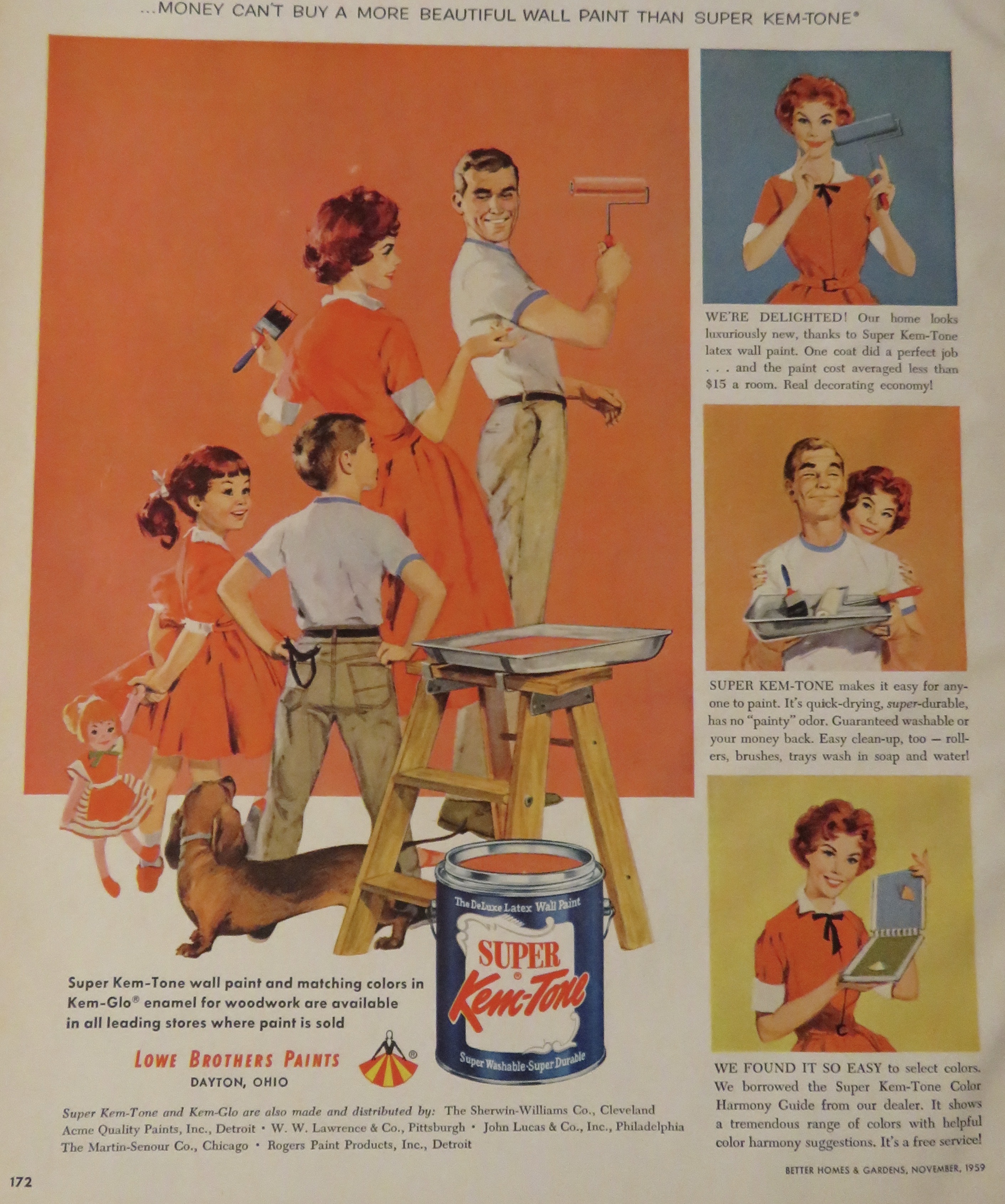 1959 Super Kem Tone Paint w/Kids Watch Man & Woman