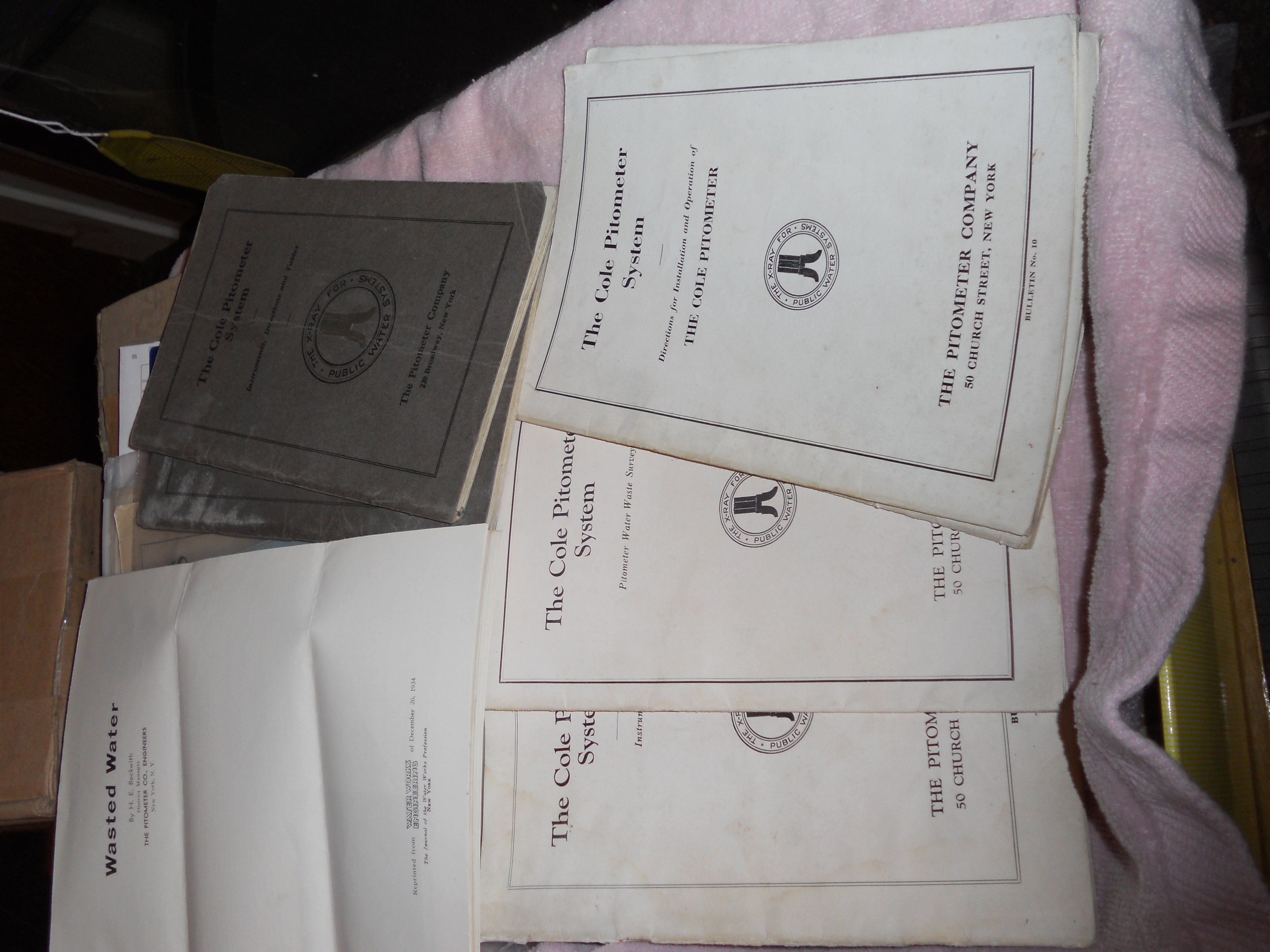 Cole Pitometer System Books Lot of 7