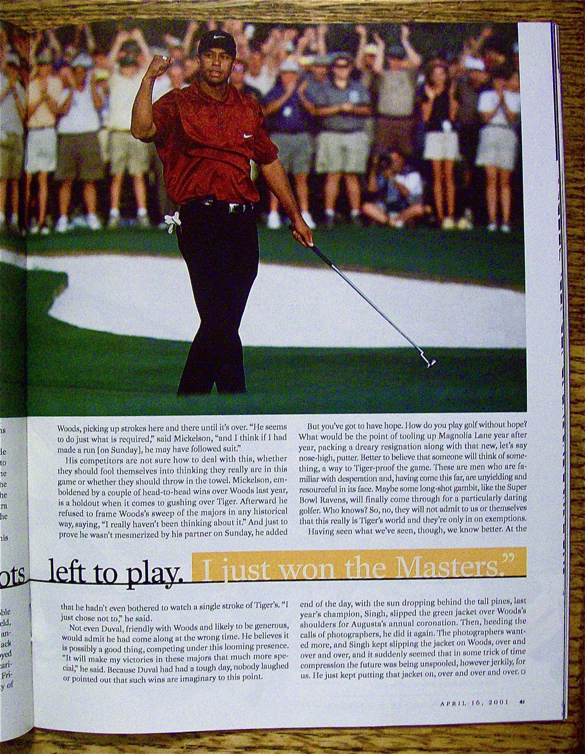 Sports Illustrated Magazine April 16, 2001 Tiger Woods
