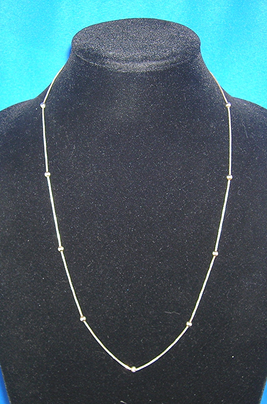 Sterling Silver Box and Ball Necklace Italy