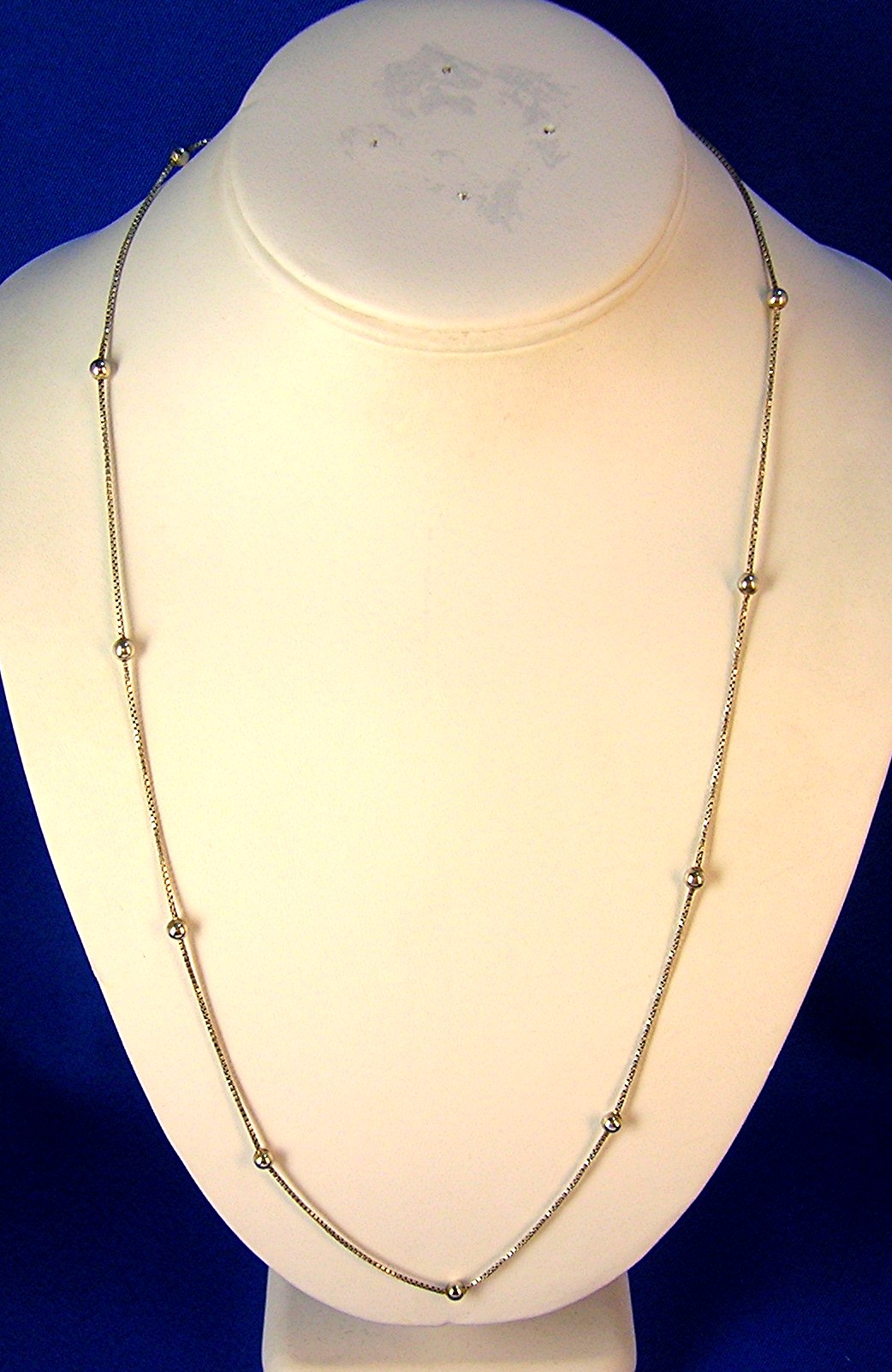 Sterling Silver Box and Ball Necklace Italy