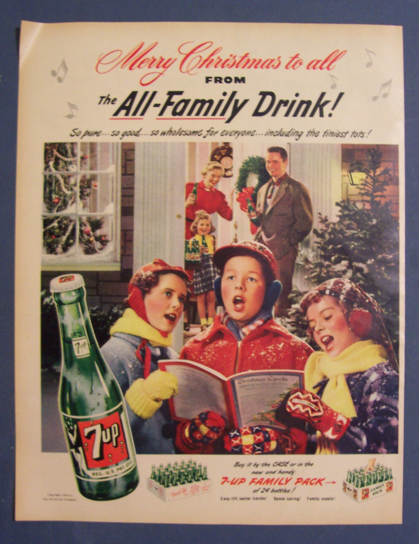 1952 7 Up (Seven Up) with Three Children Caroling