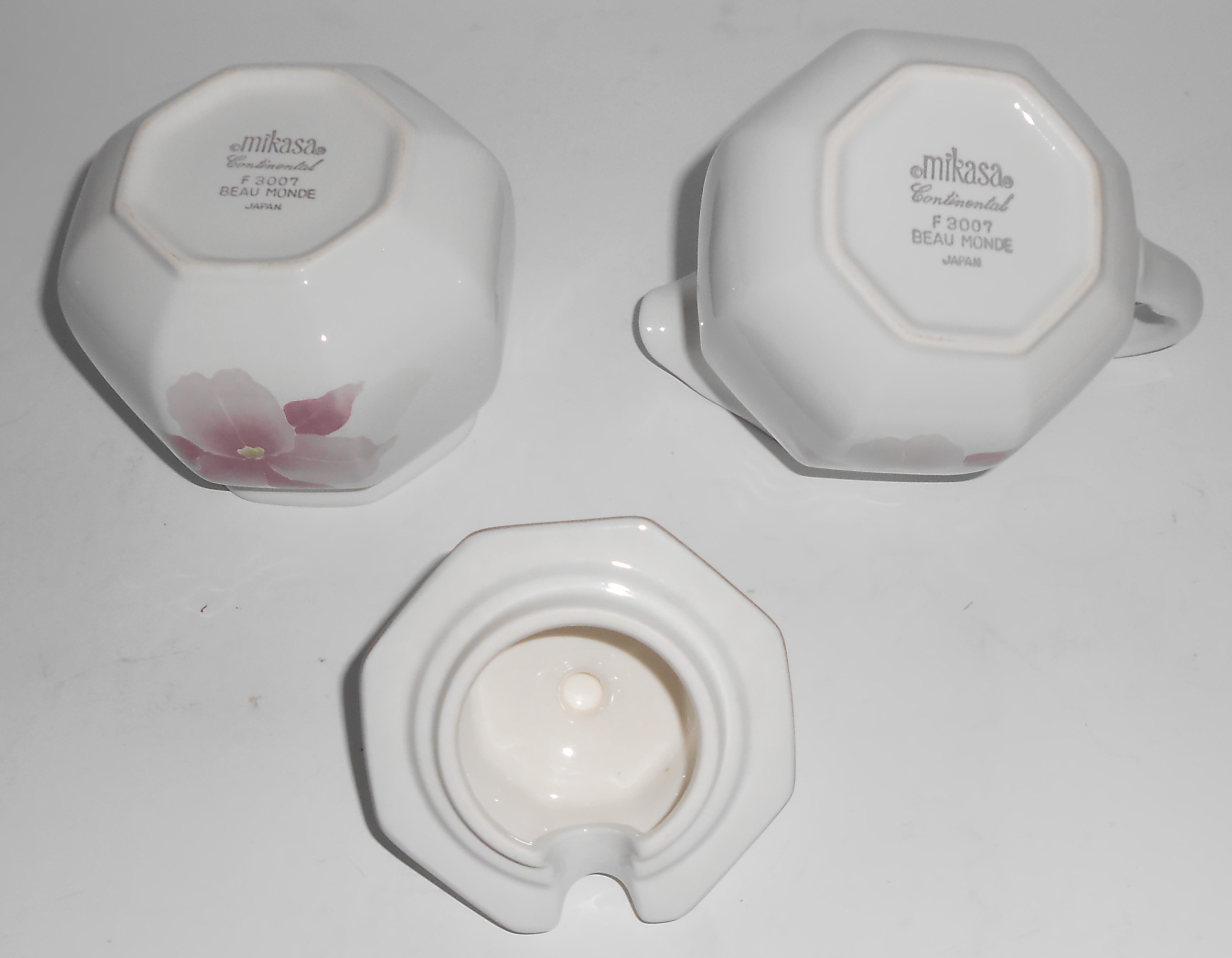Mikasa China F3007 Beau Monde Floral Creamer & Sugar Bo