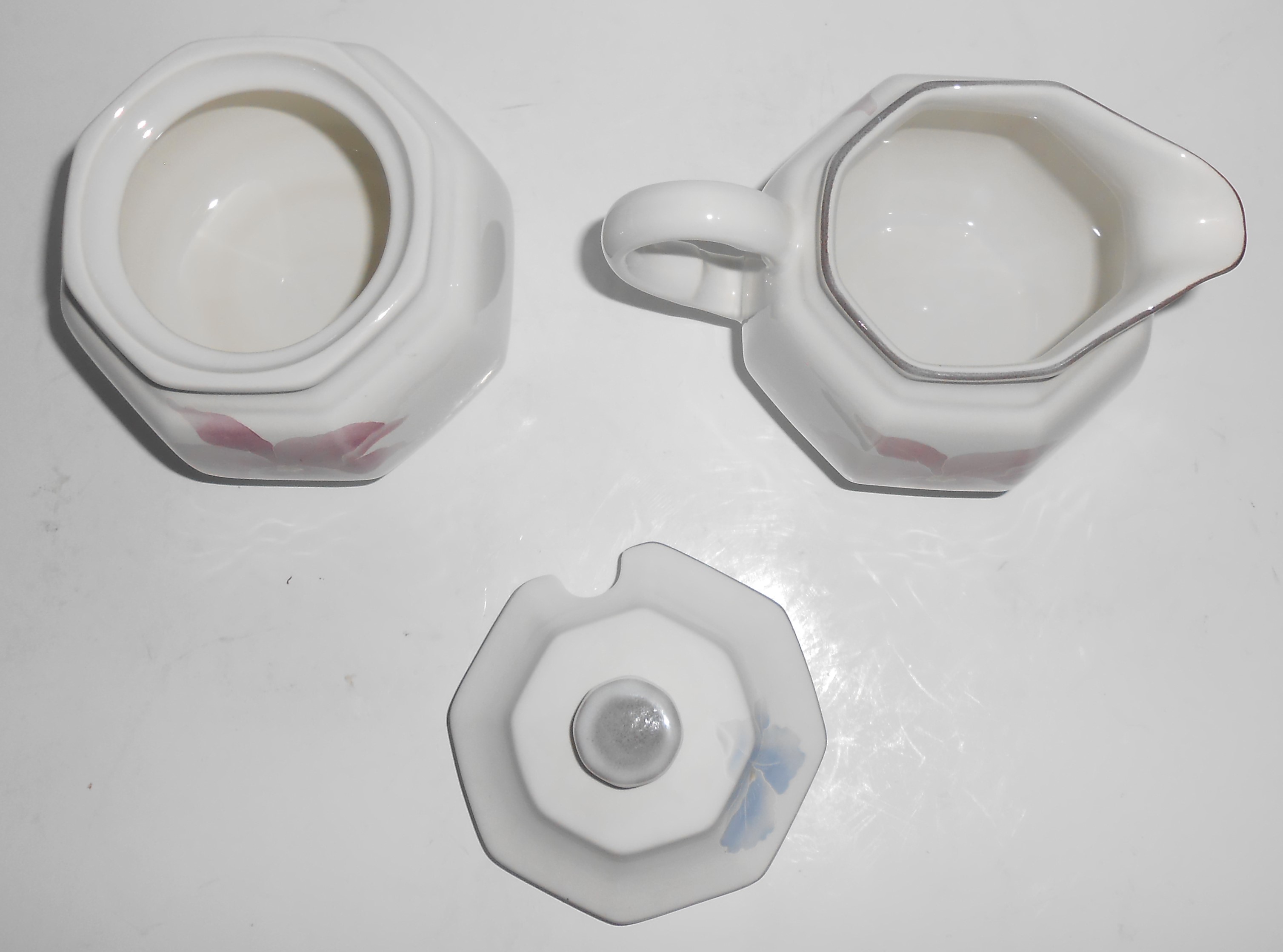 Mikasa China F3007 Beau Monde Floral Creamer & Sugar Bo