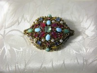 Cabochon  HOLLYCRAFT Jewelled Brooch