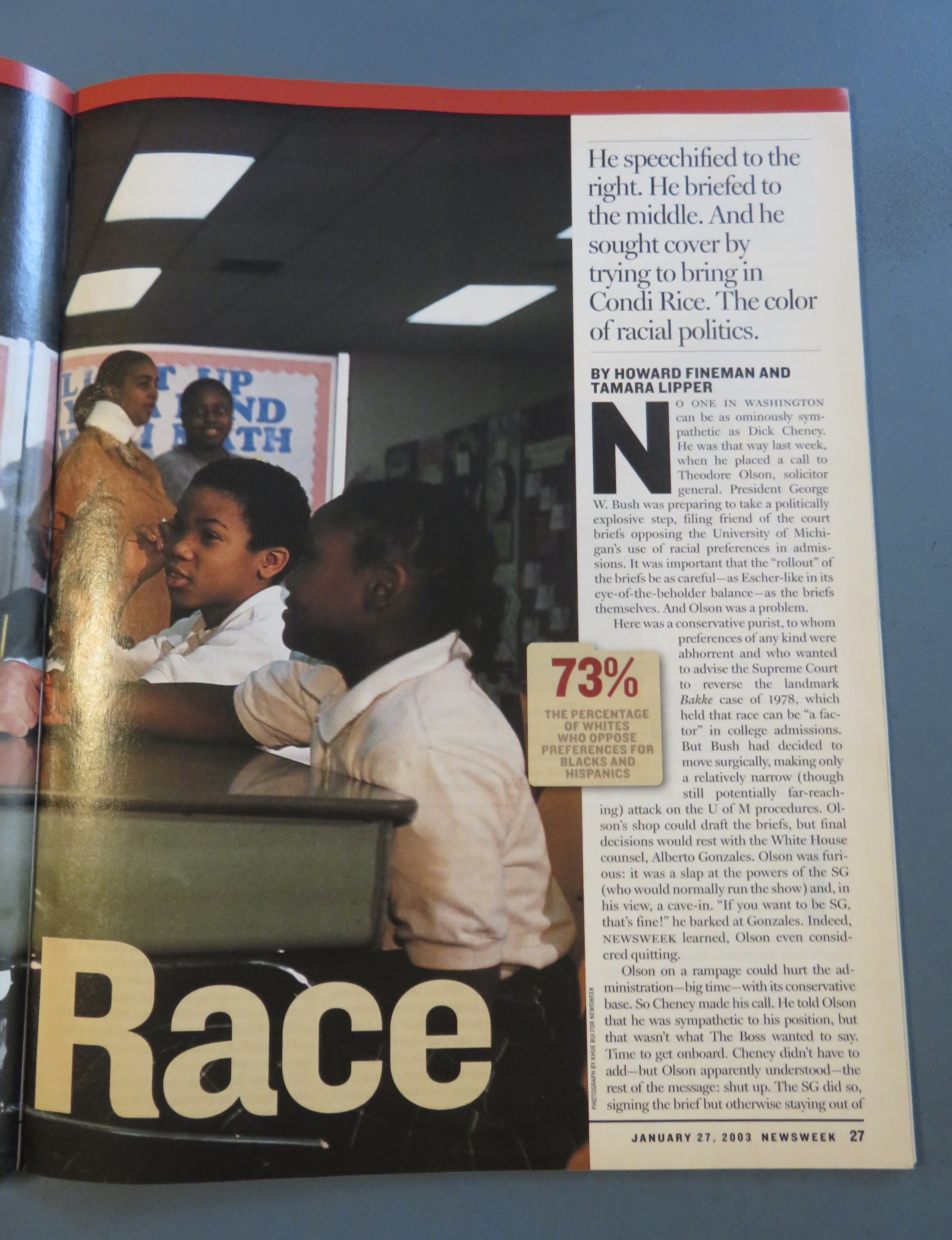 Newsweek Magazine January 27, 2003 Affirmative Action