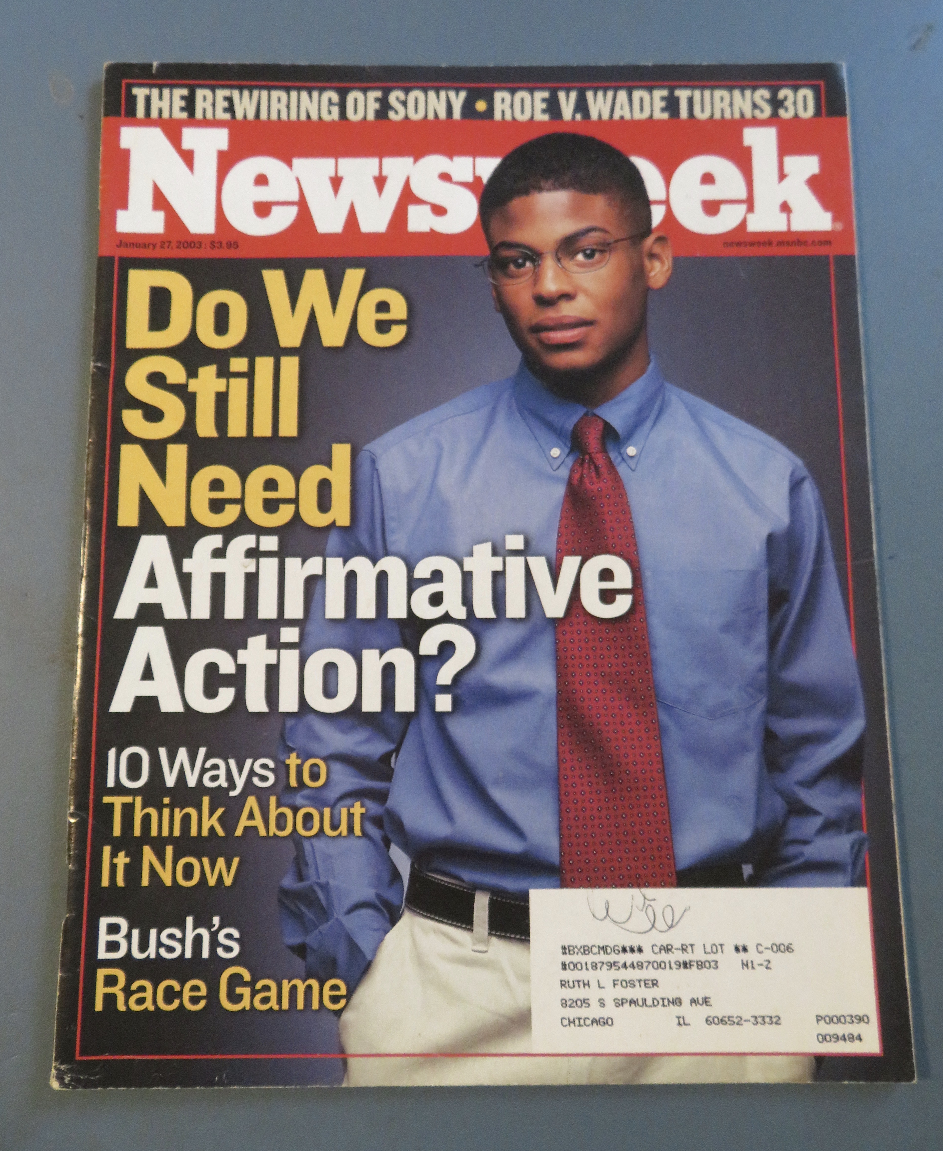 Newsweek Magazine January 27, 2003 Affirmative Action