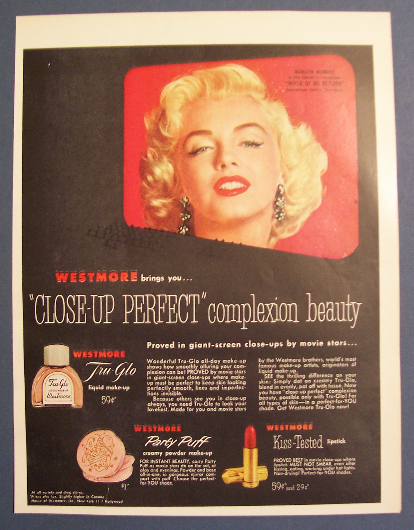 1954  Westmore Make - Up with Marilyn Monroe