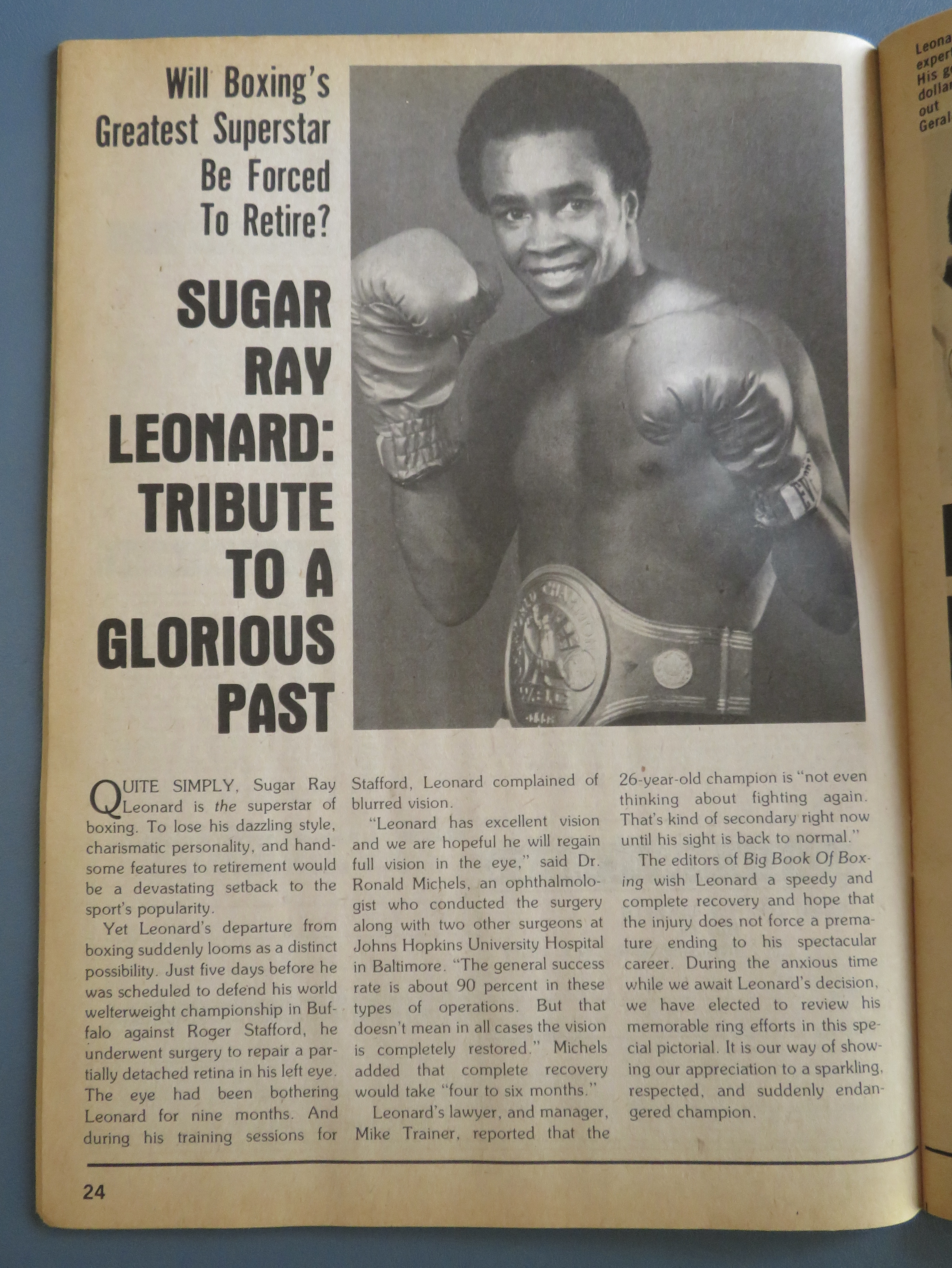 Big Book Of Boxing Magazine September 1982 Hagler