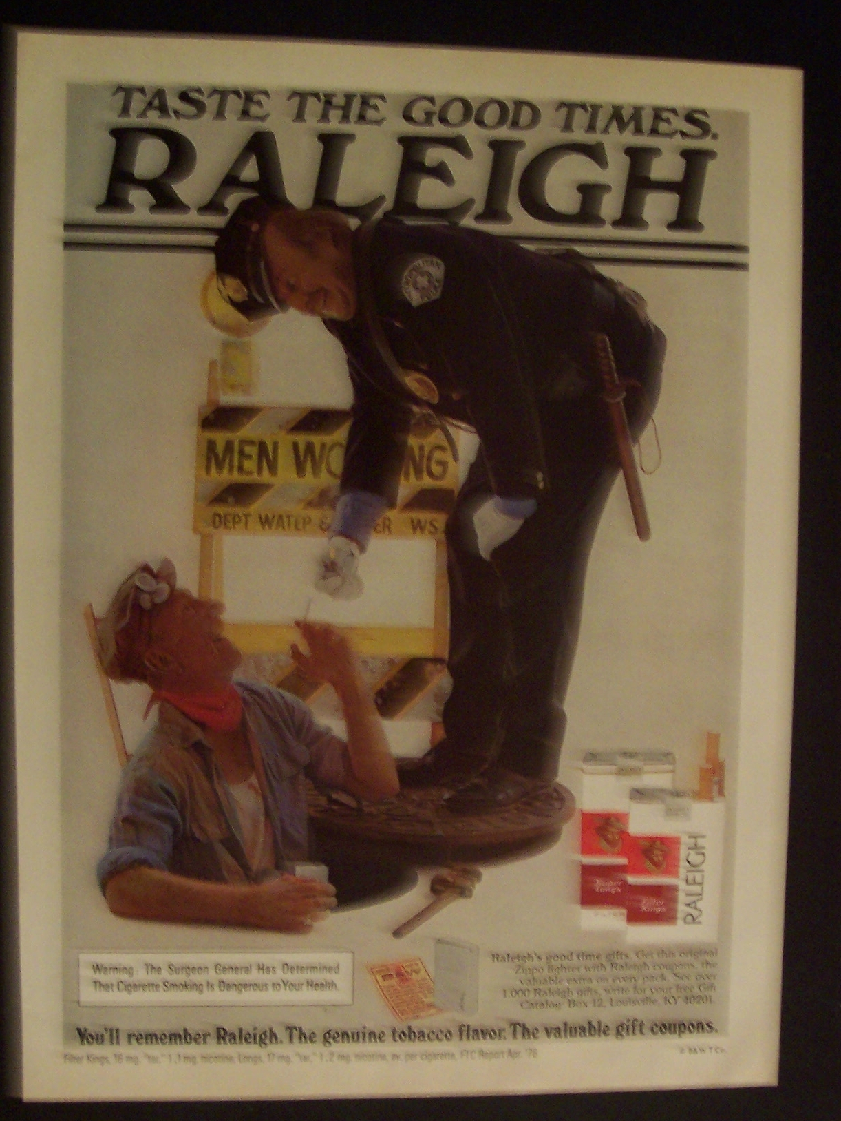 1977 Raleigh Cigarettes w/Police Officer & Sewer Worker