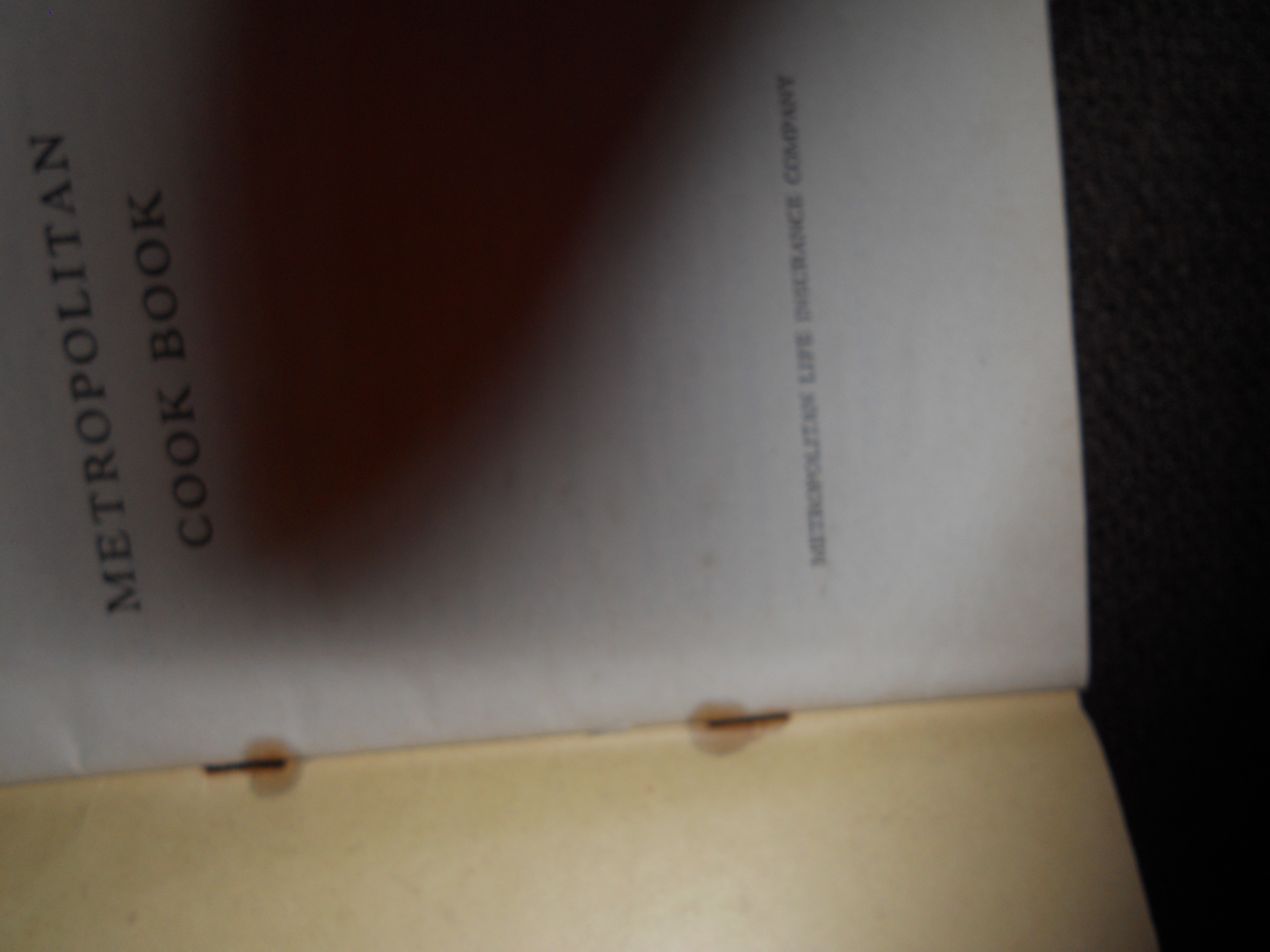 Metropolitan Life Cookbook Circa 1950s